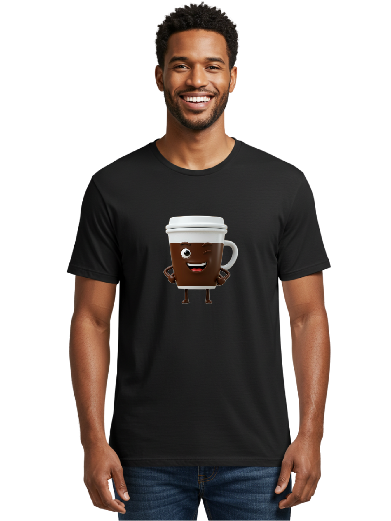 Cyclops-Coffee Men'S Graphic Tee, 100% Cotton, Comfortable Casual Summer Wear, Machine Washable, Cartoon Coffee Cup, Happy Expression, Coffee Culture, Morning Pick-Me-Up, Beverage Character, Funny Face, Playful Design, Coffee Lover, To-Go Cup Bab849 21