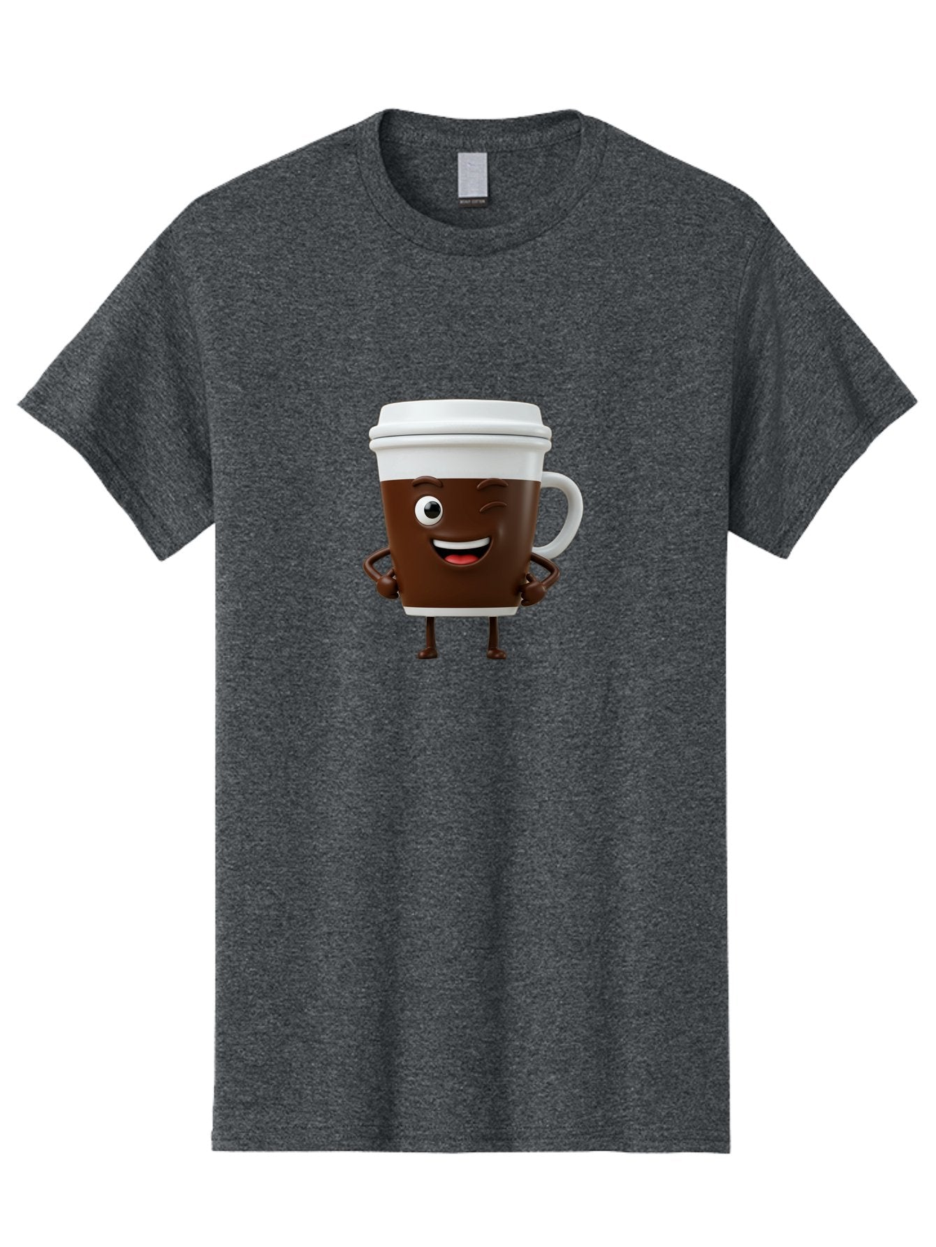 Cyclops-Coffee Men'S Graphic Tee, 100% Cotton, Comfortable Casual Summer Wear, Machine Washable, Cartoon Coffee Cup, Happy Expression, Coffee Culture, Morning Pick-Me-Up, Beverage Character, Funny Face, Playful Design, Coffee Lover, To-Go Cup Bab849 3