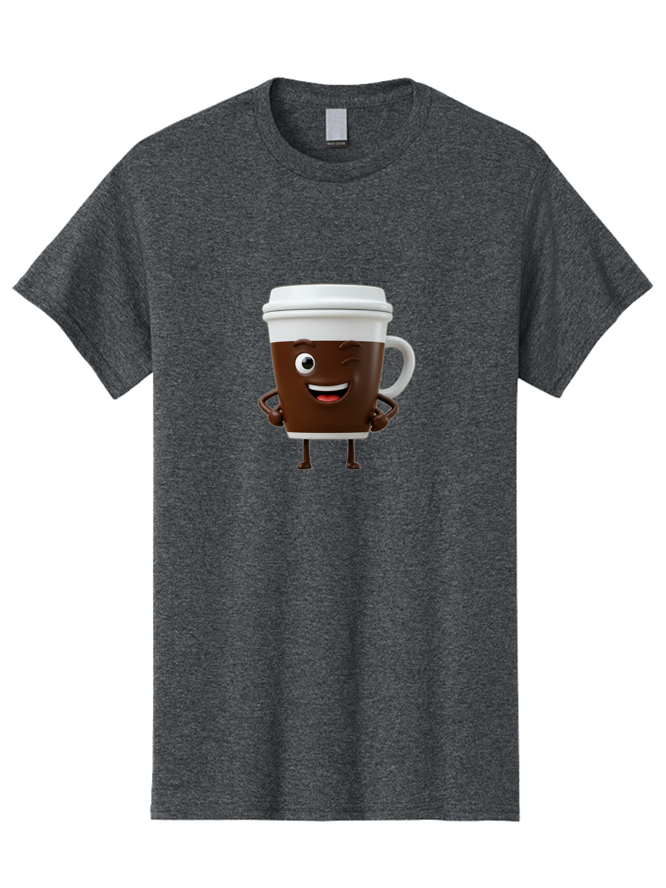 Cyclops-Coffee Men'S Graphic Tee, 100% Cotton, Comfortable Casual Summer Wear, Machine Washable, Cartoon Coffee Cup, Happy Expression, Coffee Culture, Morning Pick-Me-Up, Beverage Character, Funny Face, Playful Design, Coffee Lover, To-Go Cup Bab849 9