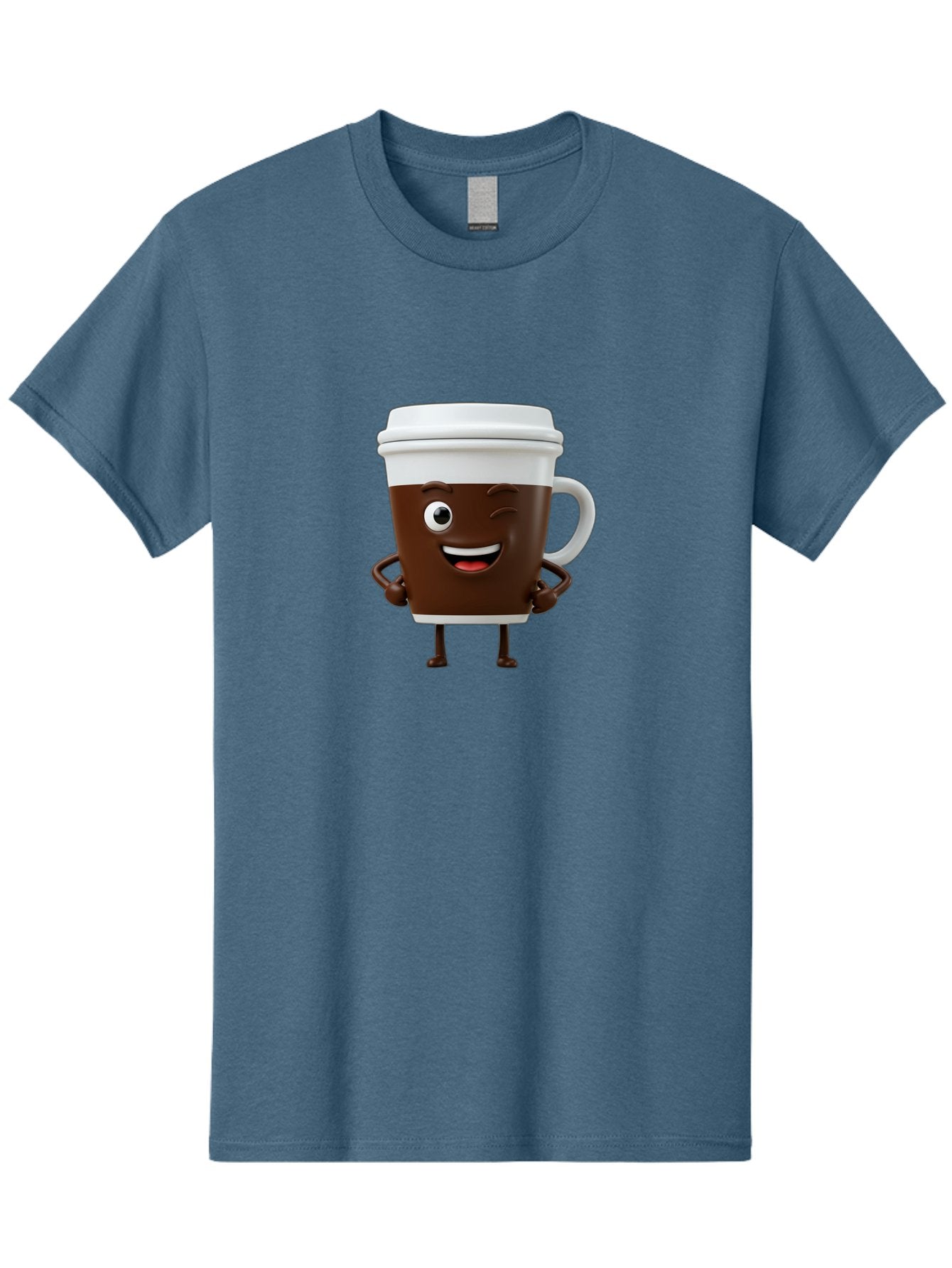 Cyclops-Coffee Men'S Graphic Tee, 100% Cotton, Comfortable Casual Summer Wear, Machine Washable, Cartoon Coffee Cup, Happy Expression, Coffee Culture, Morning Pick-Me-Up, Beverage Character, Funny Face, Playful Design, Coffee Lover, To-Go Cup Bab849 6
