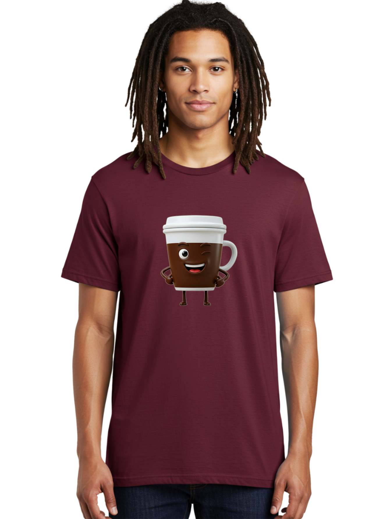 Cyclops-Coffee Men'S Graphic Tee, 100% Cotton, Comfortable Casual Summer Wear, Machine Washable, Cartoon Coffee Cup, Happy Expression, Coffee Culture, Morning Pick-Me-Up, Beverage Character, Funny Face, Playful Design, Coffee Lover, To-Go Cup Bab849 19