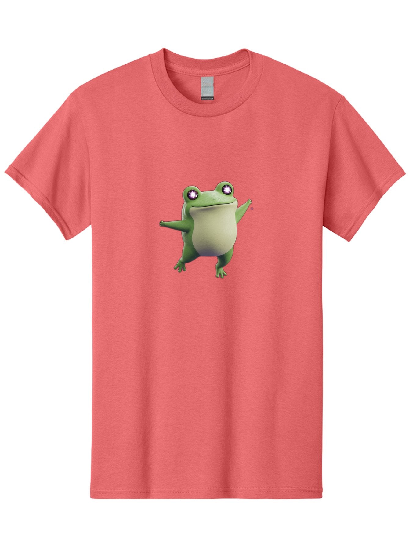 Dancing-Frog-1 Men'S Graphic Tee, 100% Cotton, Comfortable Casual Summer Wear, Machine Washable, Cartoon Frog, Dancing Pose, Funny Animal, Animated Character, 3D Rendering, Big Eyes, Cute Creature, Playful Gesture, Comedic Effect Bab850 11