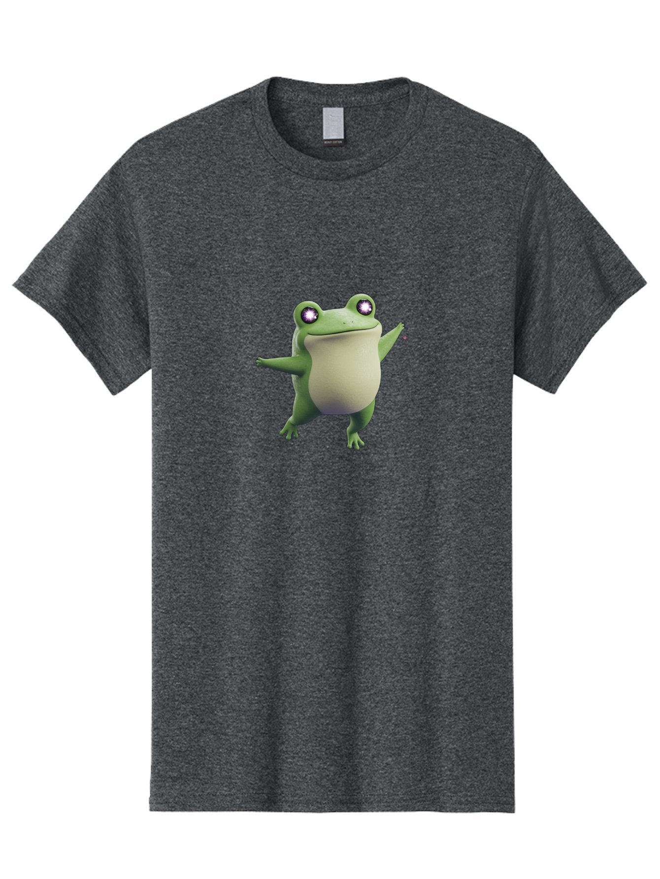 Dancing-Frog-1 Men'S Graphic Tee, 100% Cotton, Comfortable Casual Summer Wear, Machine Washable, Cartoon Frog, Dancing Pose, Funny Animal, Animated Character, 3D Rendering, Big Eyes, Cute Creature, Playful Gesture, Comedic Effect Bab850 8