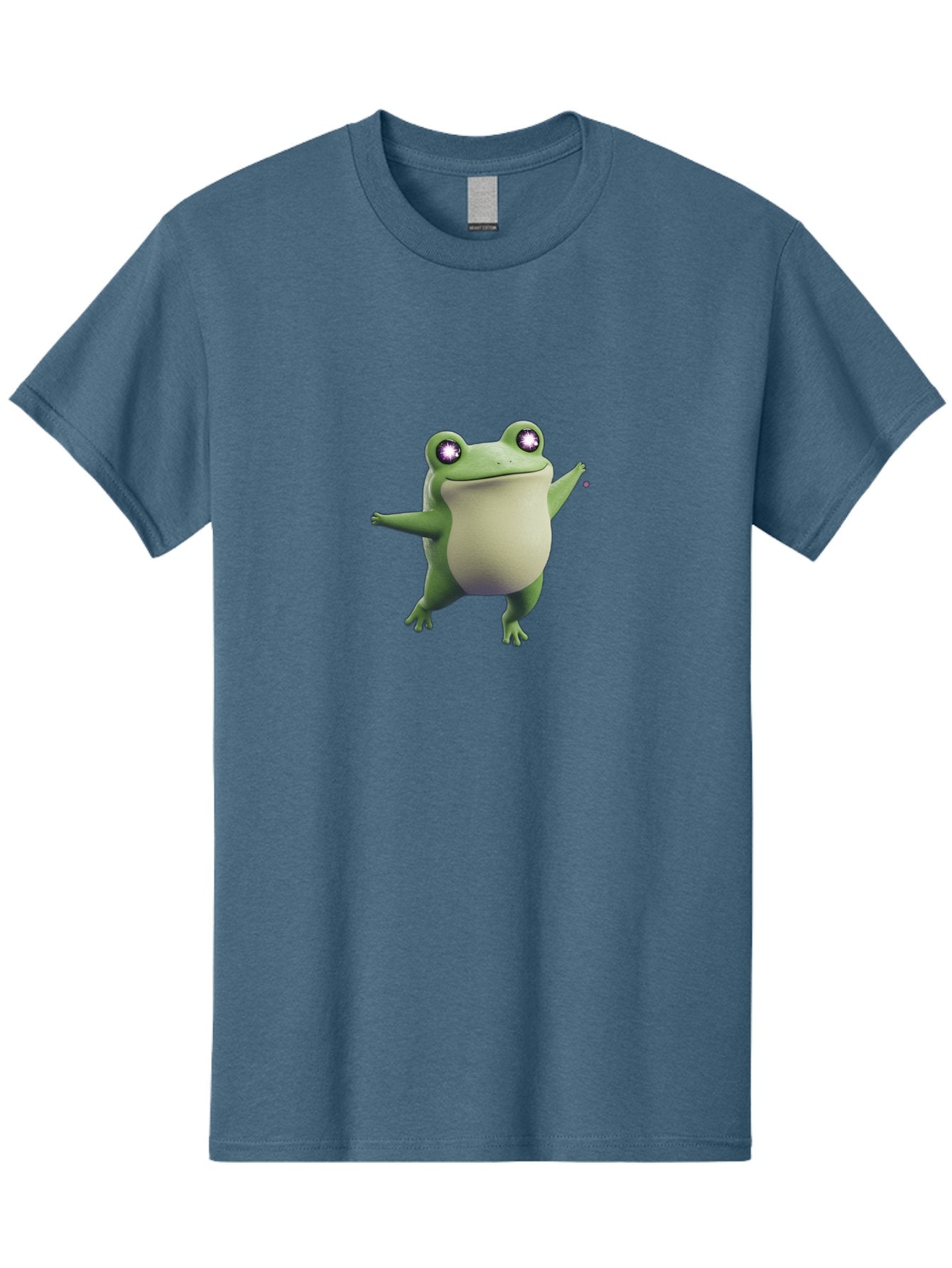 Dancing-Frog-1 Men'S Graphic Tee, 100% Cotton, Comfortable Casual Summer Wear, Machine Washable, Cartoon Frog, Dancing Pose, Funny Animal, Animated Character, 3D Rendering, Big Eyes, Cute Creature, Playful Gesture, Comedic Effect Bab850 5