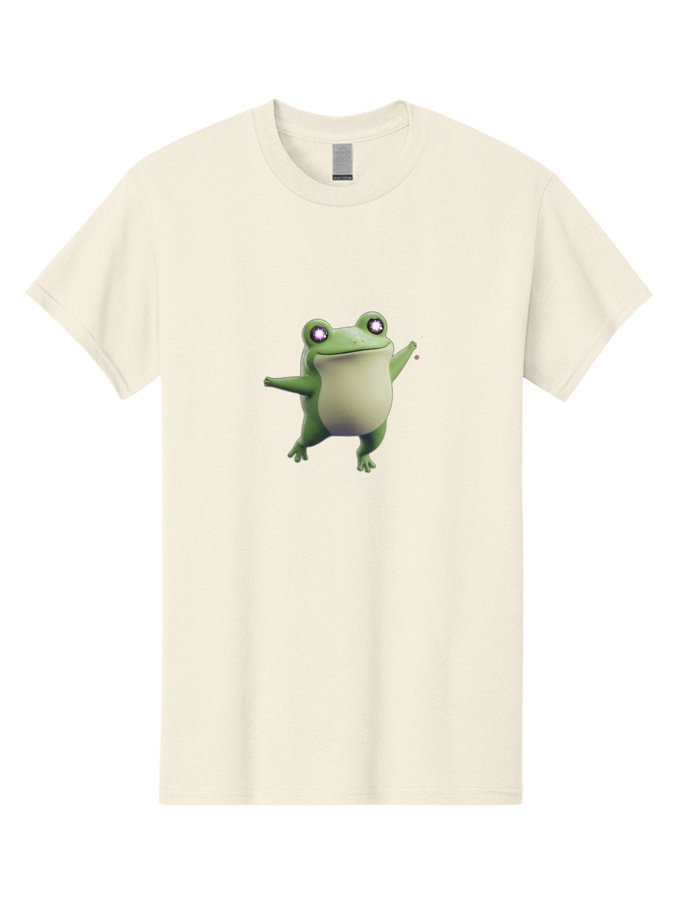 Dancing-Frog-1 Men'S Graphic Tee, 100% Cotton, Comfortable Casual Summer Wear, Machine Washable, Cartoon Frog, Dancing Pose, Funny Animal, Animated Character, 3D Rendering, Big Eyes, Cute Creature, Playful Gesture, Comedic Effect Bab850 15