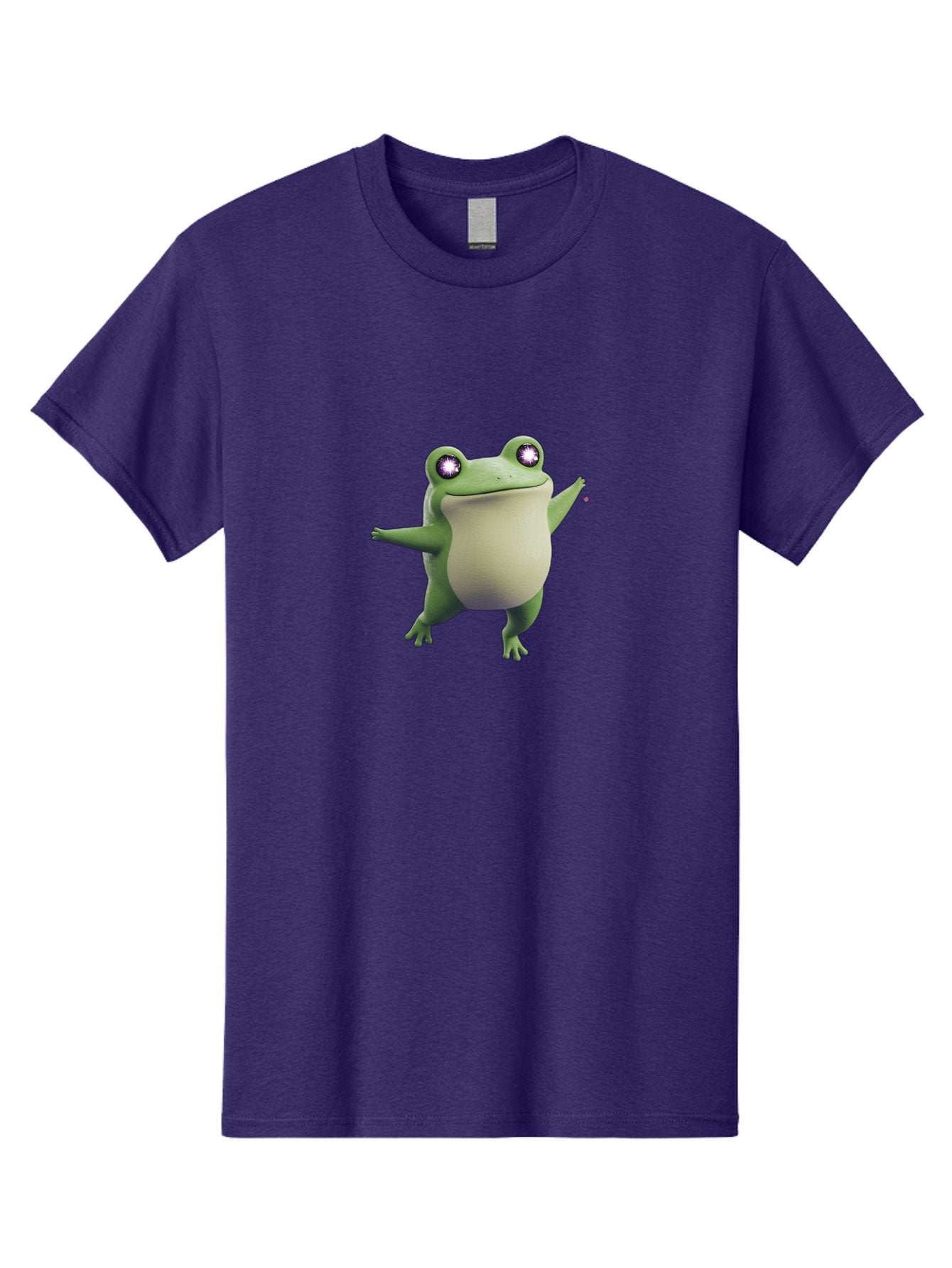Dancing-Frog-1 Men'S Graphic Tee, 100% Cotton, Comfortable Casual Summer Wear, Machine Washable, Cartoon Frog, Dancing Pose, Funny Animal, Animated Character, 3D Rendering, Big Eyes, Cute Creature, Playful Gesture, Comedic Effect Bab850 7