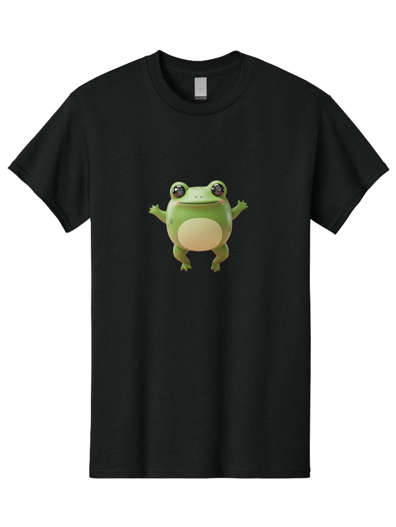 Dancing-Frog Men'S Graphic Tee, 100% Cotton, Comfortable Casual Summer Wear, Machine Washable, Cartoon Frog, Green Frog, 3D Illustration, Funny Animal, Happy Expression, Dancing Pose, Cute Creature, Playful Character, Amphibian, Bab851 15