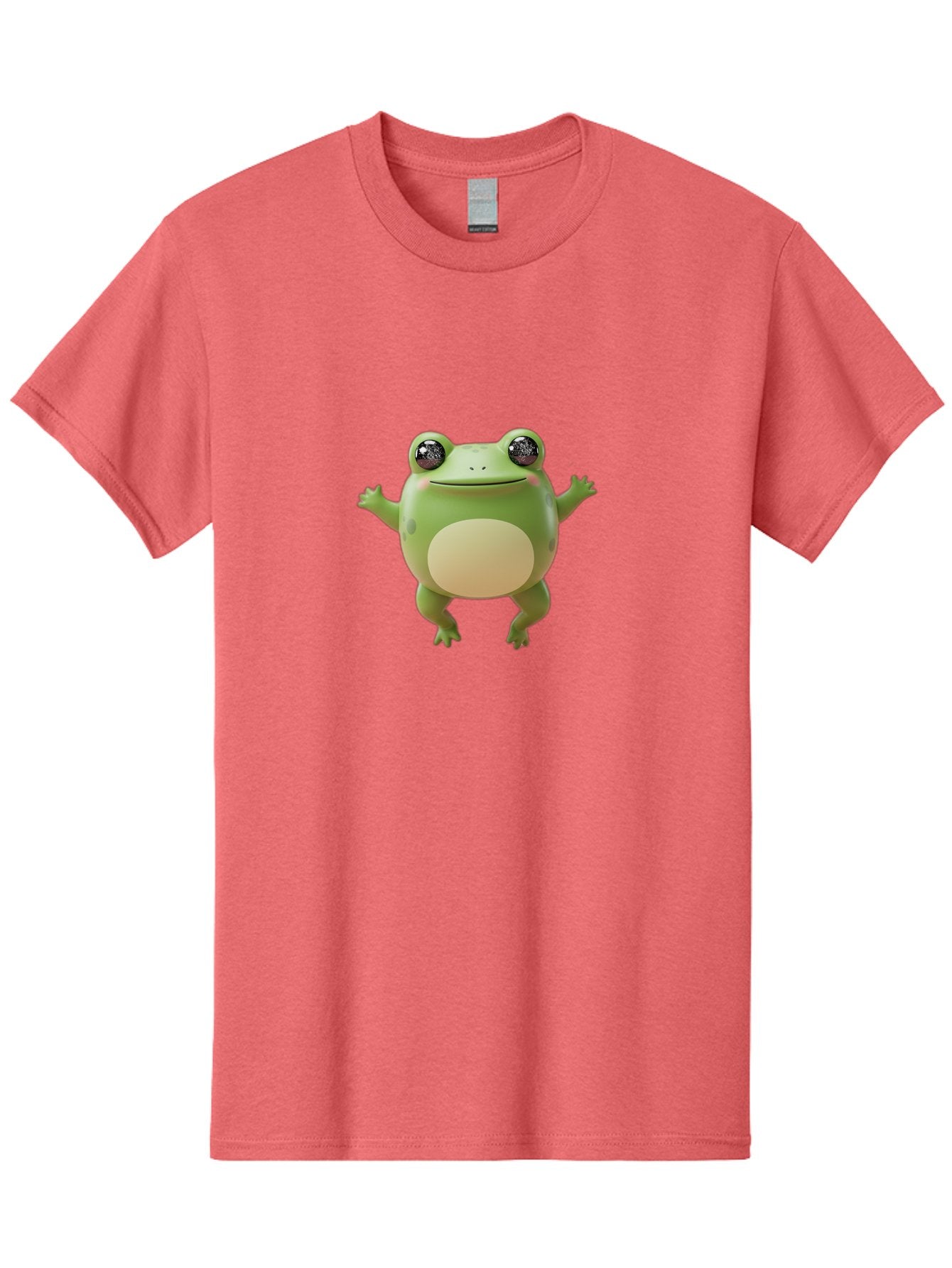 Dancing-Frog Men'S Graphic Tee, 100% Cotton, Comfortable Casual Summer Wear, Machine Washable, Cartoon Frog, Green Frog, 3D Illustration, Funny Animal, Happy Expression, Dancing Pose, Cute Creature, Playful Character, Amphibian, Bab851 8