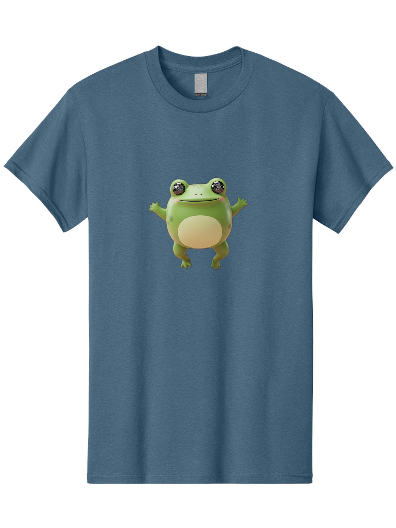 Dancing-Frog Men'S Graphic Tee, 100% Cotton, Comfortable Casual Summer Wear, Machine Washable, Cartoon Frog, Green Frog, 3D Illustration, Funny Animal, Happy Expression, Dancing Pose, Cute Creature, Playful Character, Amphibian, Bab851 9