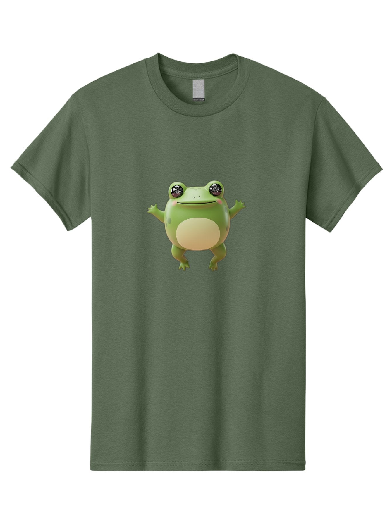 Dancing-Frog Men'S Graphic Tee, 100% Cotton, Comfortable Casual Summer Wear, Machine Washable, Cartoon Frog, Green Frog, 3D Illustration, Funny Animal, Happy Expression, Dancing Pose, Cute Creature, Playful Character, Amphibian, Bab851 13