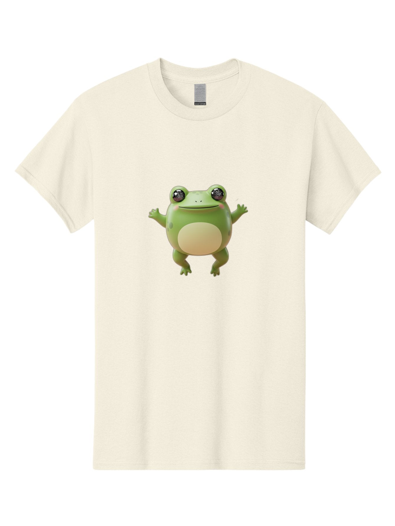 Dancing-Frog Men'S Graphic Tee, 100% Cotton, Comfortable Casual Summer Wear, Machine Washable, Cartoon Frog, Green Frog, 3D Illustration, Funny Animal, Happy Expression, Dancing Pose, Cute Creature, Playful Character, Amphibian, Bab851 3