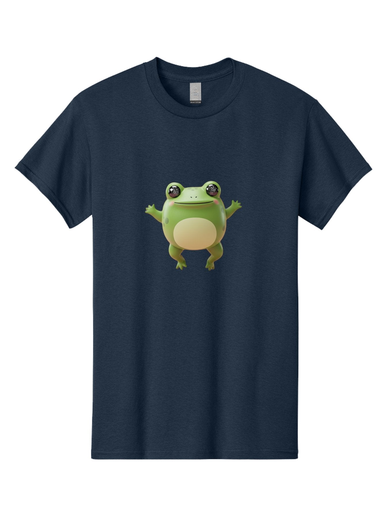 Dancing-Frog Men'S Graphic Tee, 100% Cotton, Comfortable Casual Summer Wear, Machine Washable, Cartoon Frog, Green Frog, 3D Illustration, Funny Animal, Happy Expression, Dancing Pose, Cute Creature, Playful Character, Amphibian, Bab851 12