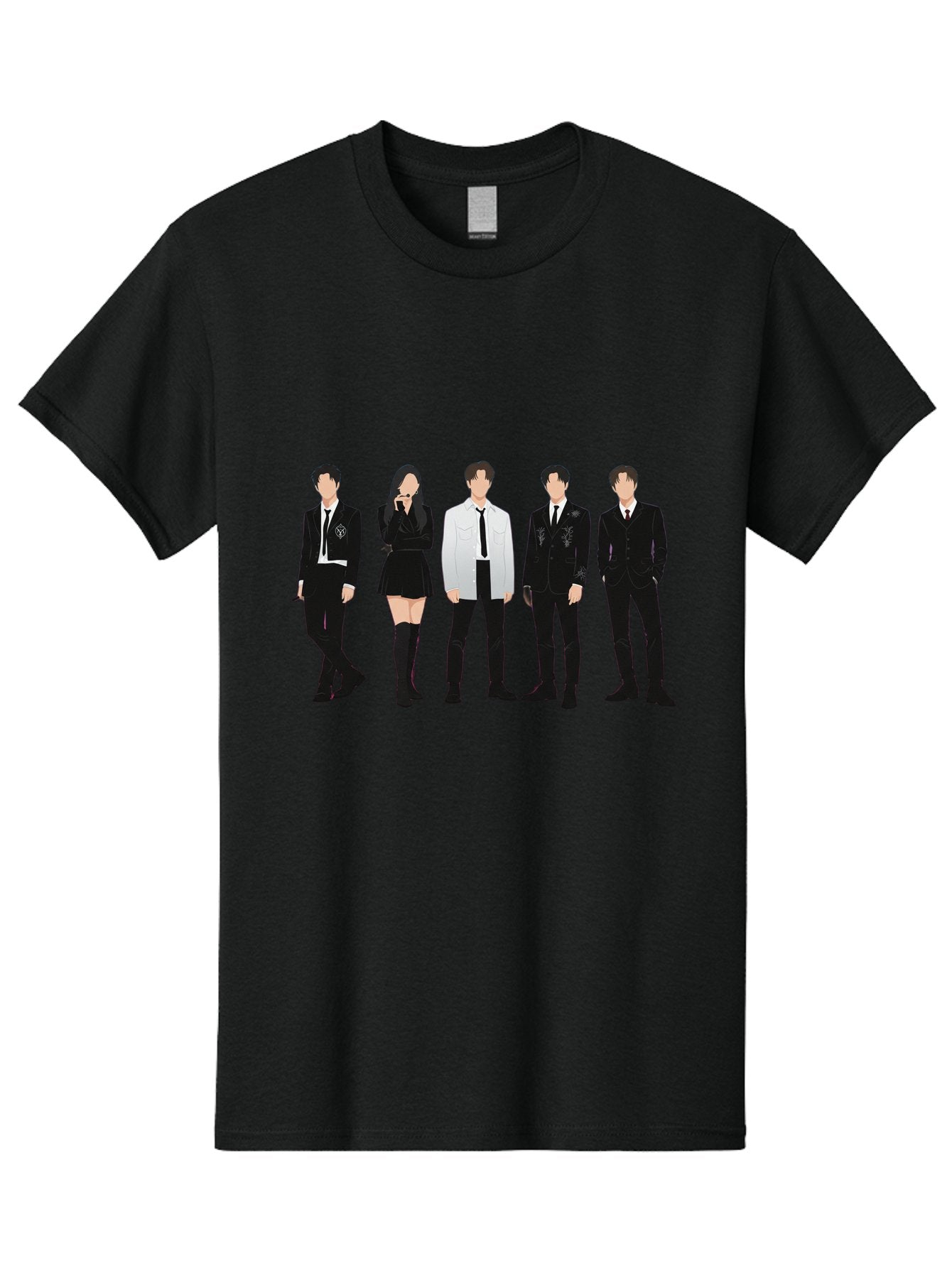 Day6 Men'S Graphic Tee, 100% Cotton, Comfortable Casual Summer Wear, Machine Washable, K-Pop Band, Day6, Male And Female Artists, Black Formal Wear, White Shirts, Black Ties, Fashion Illustration, Trendy Outfits, K-Pop Group Bab853 12