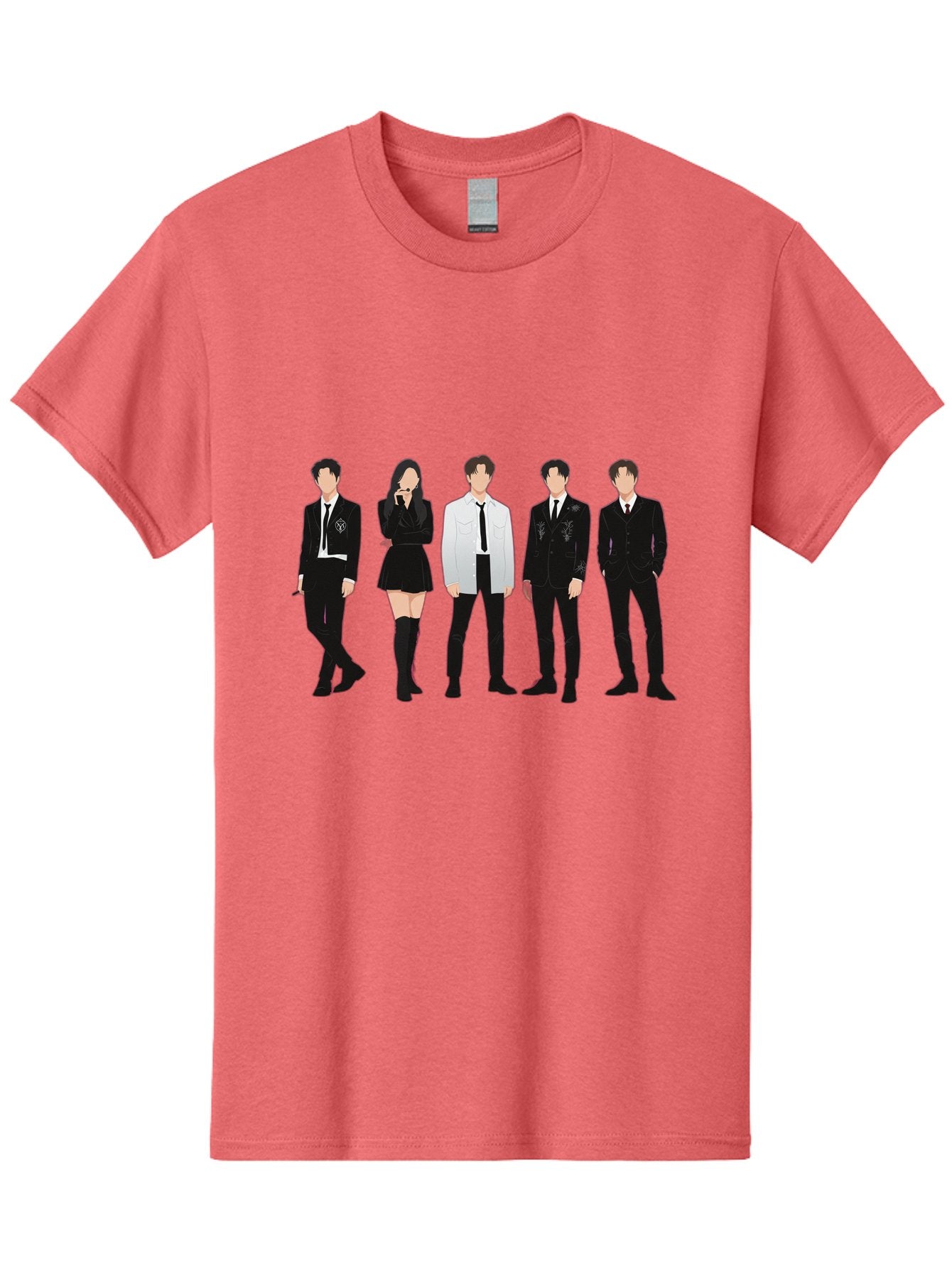Day6 Men'S Graphic Tee, 100% Cotton, Comfortable Casual Summer Wear, Machine Washable, K-Pop Band, Day6, Male And Female Artists, Black Formal Wear, White Shirts, Black Ties, Fashion Illustration, Trendy Outfits, K-Pop Group Bab853 3