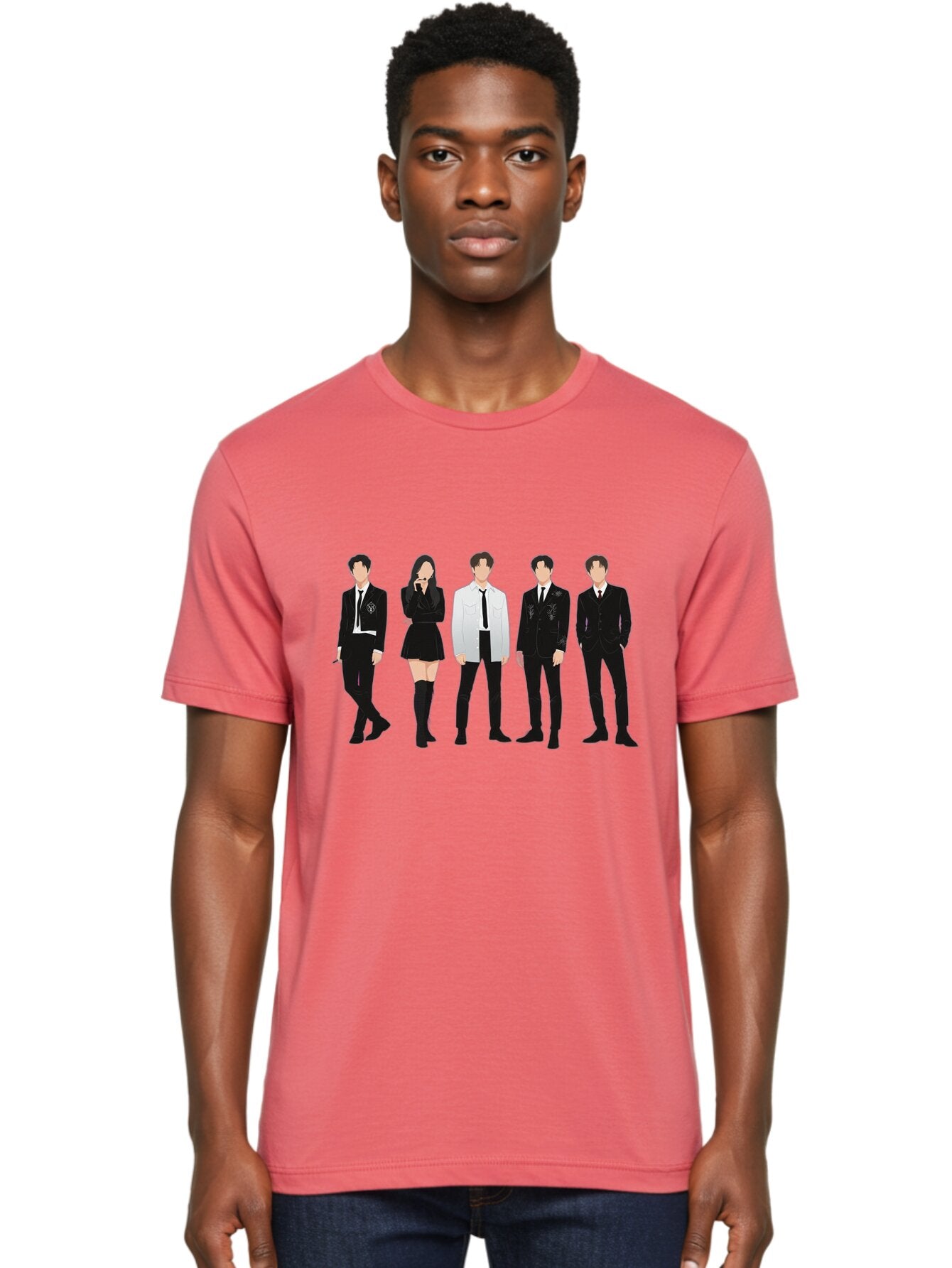 Day6 Men'S Graphic Tee, 100% Cotton, Comfortable Casual Summer Wear, Machine Washable, K-Pop Band, Day6, Male And Female Artists, Black Formal Wear, White Shirts, Black Ties, Fashion Illustration, Trendy Outfits, K-Pop Group Bab853 22