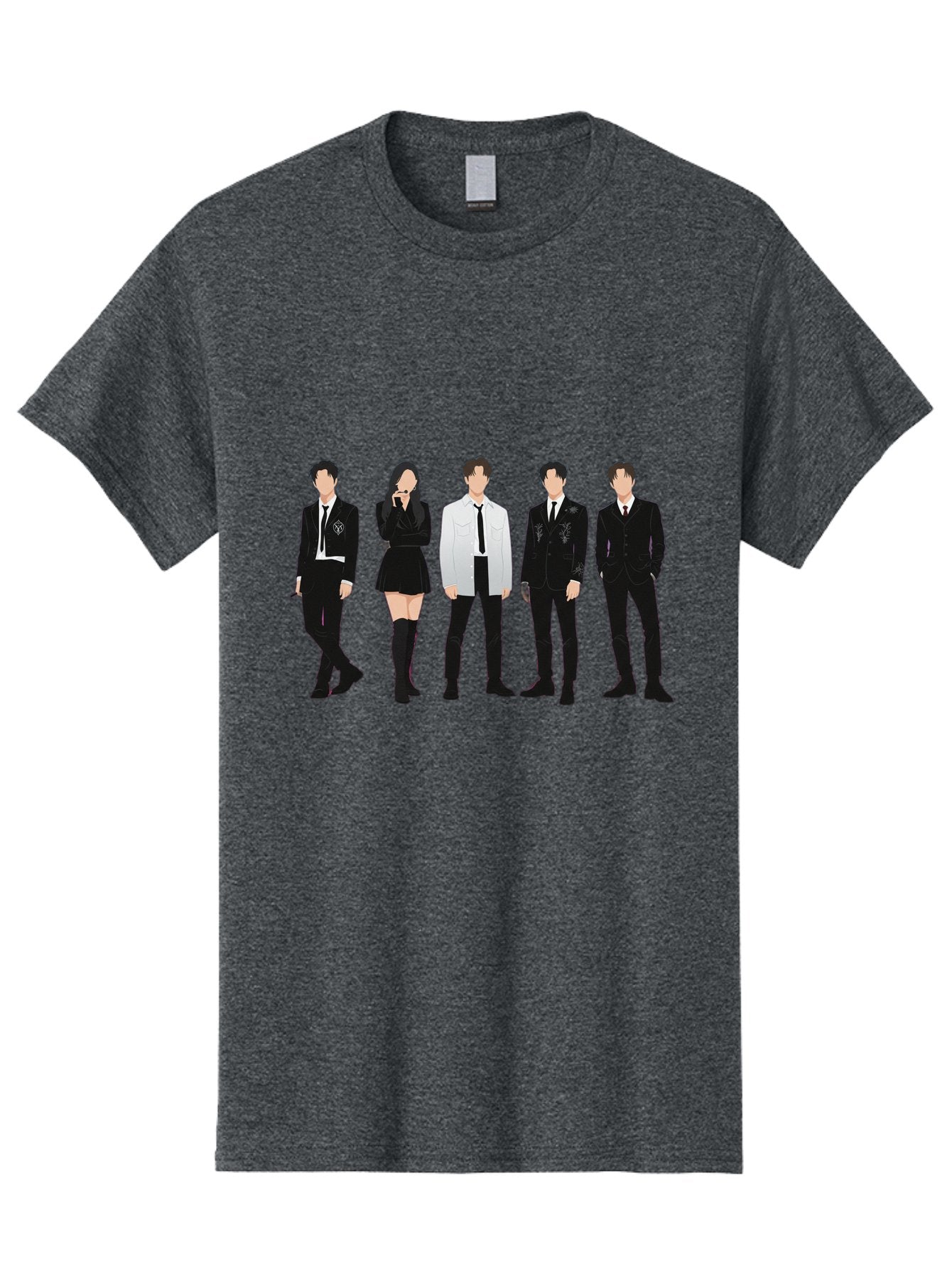 Day6 Men'S Graphic Tee, 100% Cotton, Comfortable Casual Summer Wear, Machine Washable, K-Pop Band, Day6, Male And Female Artists, Black Formal Wear, White Shirts, Black Ties, Fashion Illustration, Trendy Outfits, K-Pop Group Bab853 9