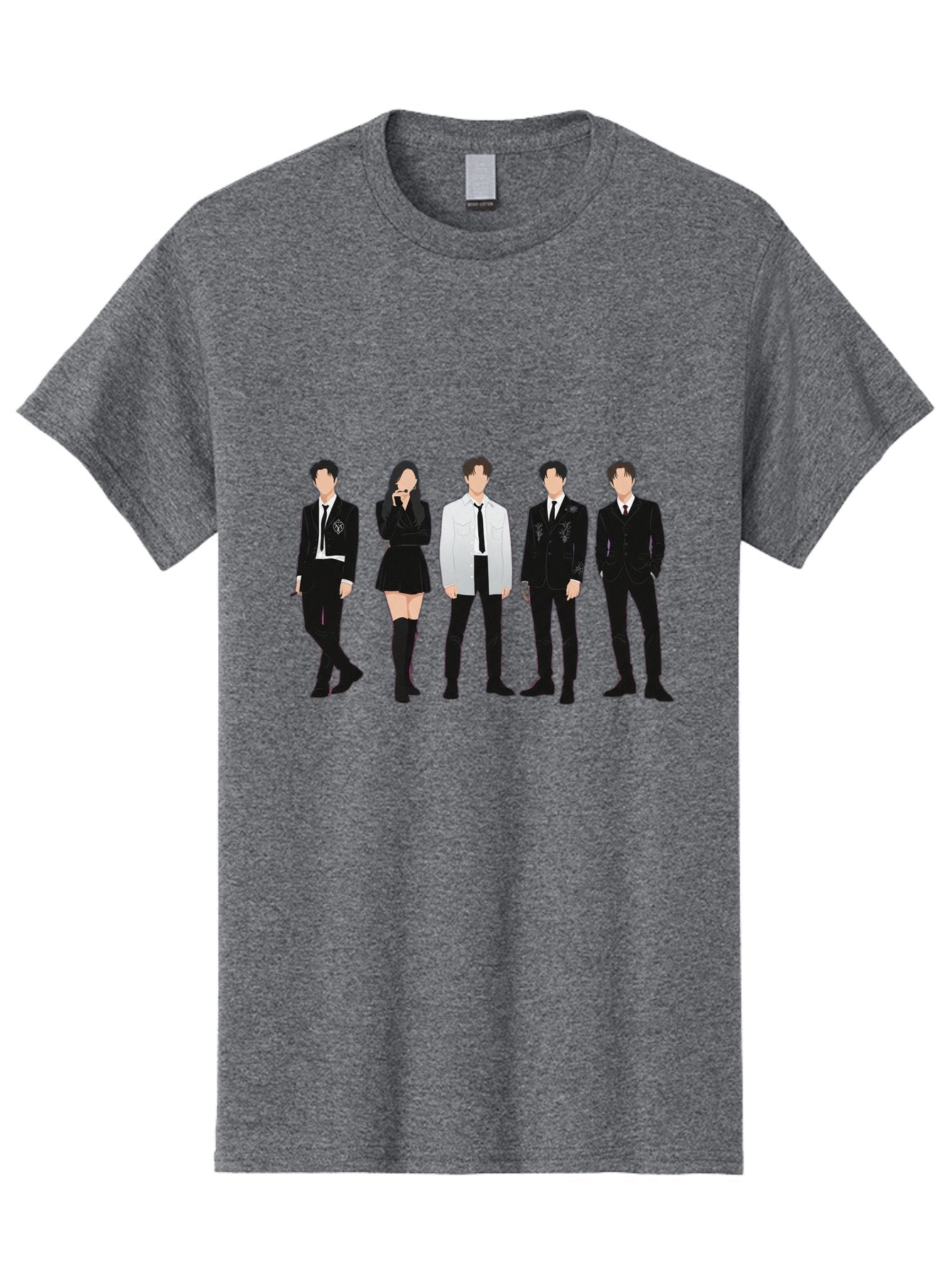 Day6 Men'S Graphic Tee, 100% Cotton, Comfortable Casual Summer Wear, Machine Washable, K-Pop Band, Day6, Male And Female Artists, Black Formal Wear, White Shirts, Black Ties, Fashion Illustration, Trendy Outfits, K-Pop Group Bab853