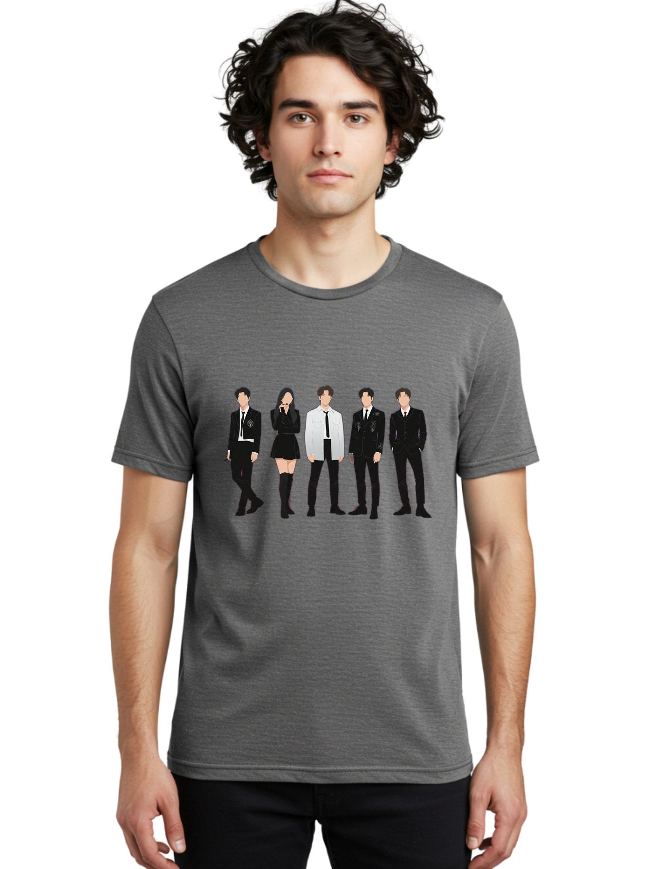Day6 Men'S Graphic Tee, 100% Cotton, Comfortable Casual Summer Wear, Machine Washable, K-Pop Band, Day6, Male And Female Artists, Black Formal Wear, White Shirts, Black Ties, Fashion Illustration, Trendy Outfits, K-Pop Group Bab853 19