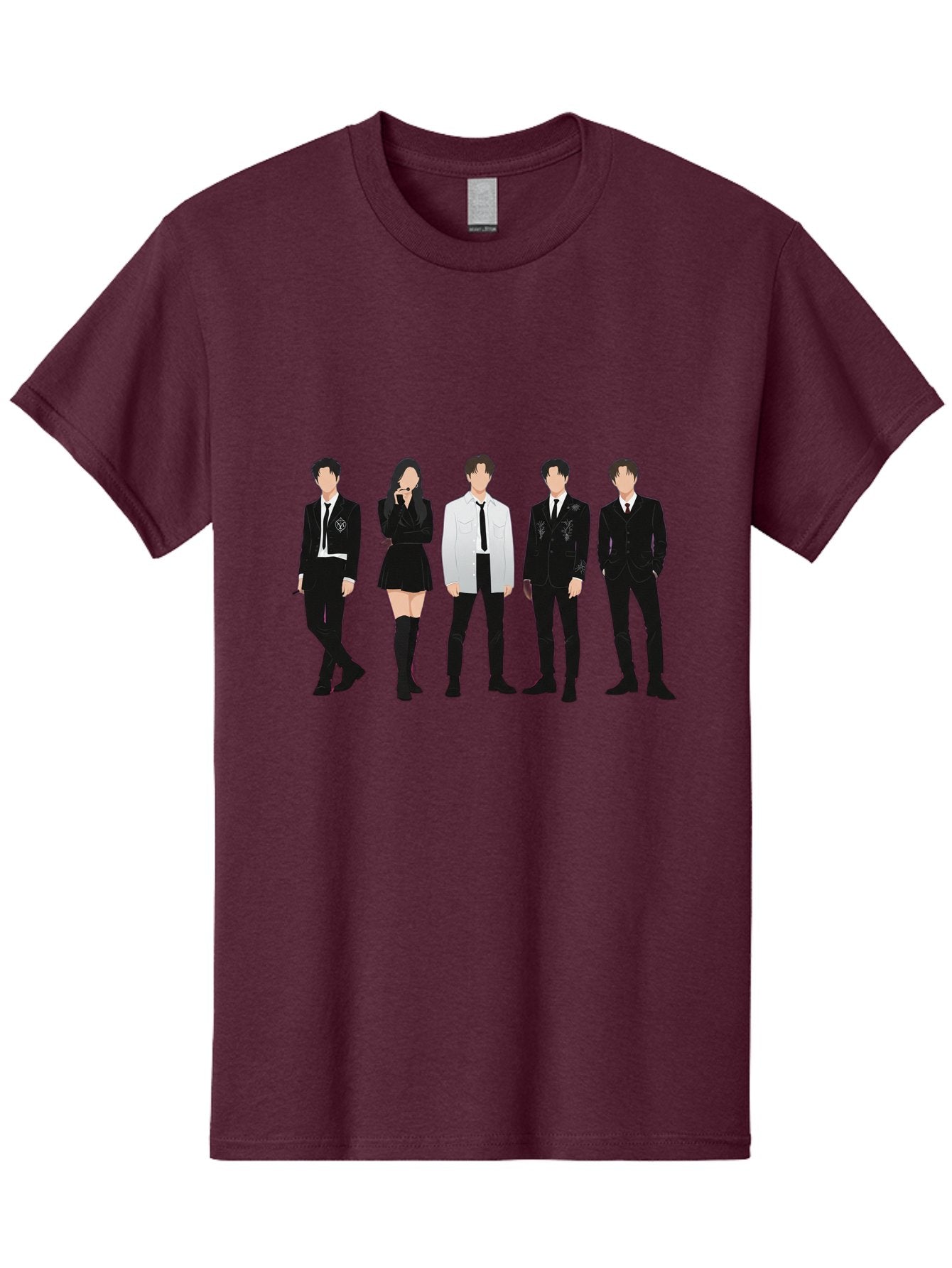Day6 Men'S Graphic Tee, 100% Cotton, Comfortable Casual Summer Wear, Machine Washable, K-Pop Band, Day6, Male And Female Artists, Black Formal Wear, White Shirts, Black Ties, Fashion Illustration, Trendy Outfits, K-Pop Group Bab853 13
