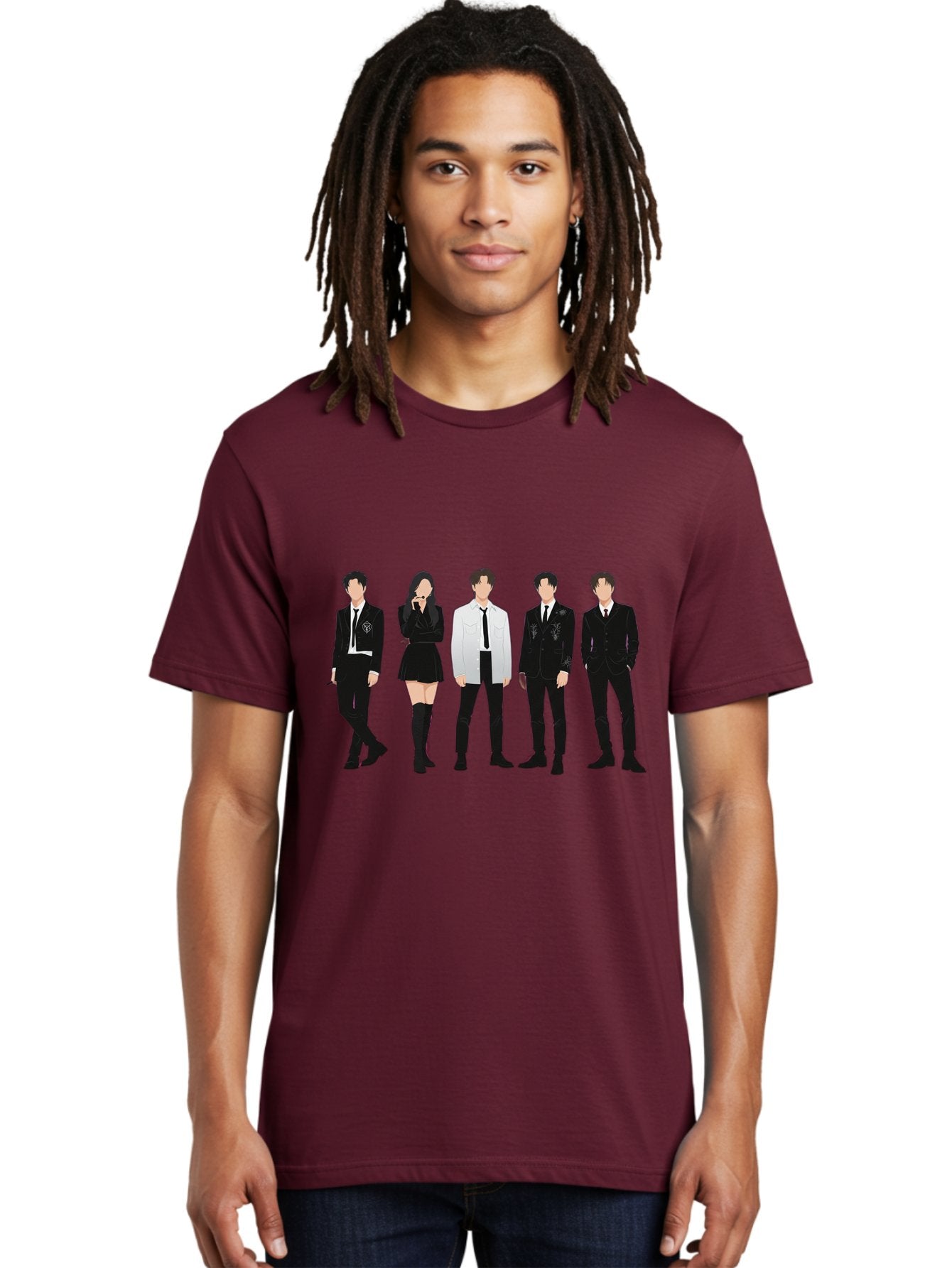 Day6 Men'S Graphic Tee, 100% Cotton, Comfortable Casual Summer Wear, Machine Washable, K-Pop Band, Day6, Male And Female Artists, Black Formal Wear, White Shirts, Black Ties, Fashion Illustration, Trendy Outfits, K-Pop Group Bab853 20