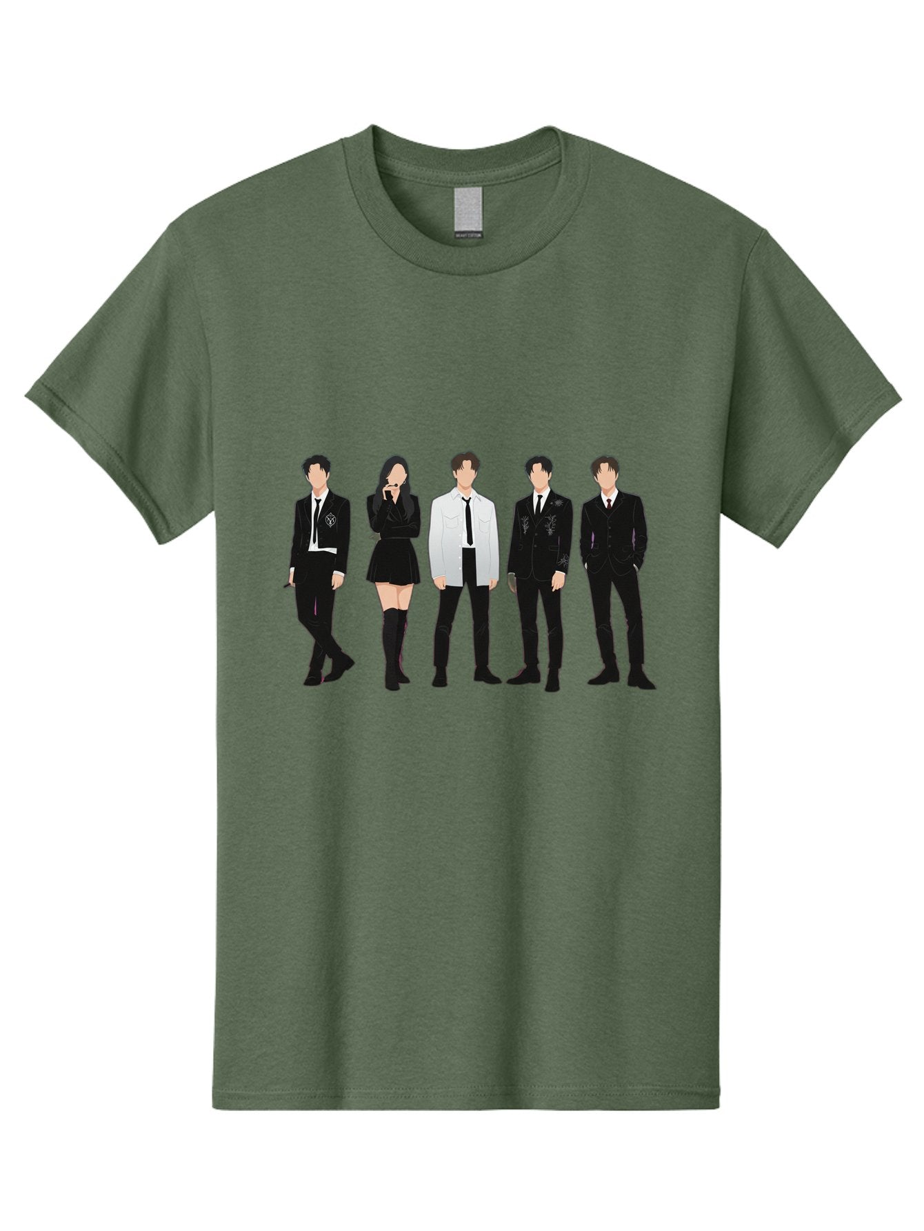 Day6 Men'S Graphic Tee, 100% Cotton, Comfortable Casual Summer Wear, Machine Washable, K-Pop Band, Day6, Male And Female Artists, Black Formal Wear, White Shirts, Black Ties, Fashion Illustration, Trendy Outfits, K-Pop Group Bab853 5