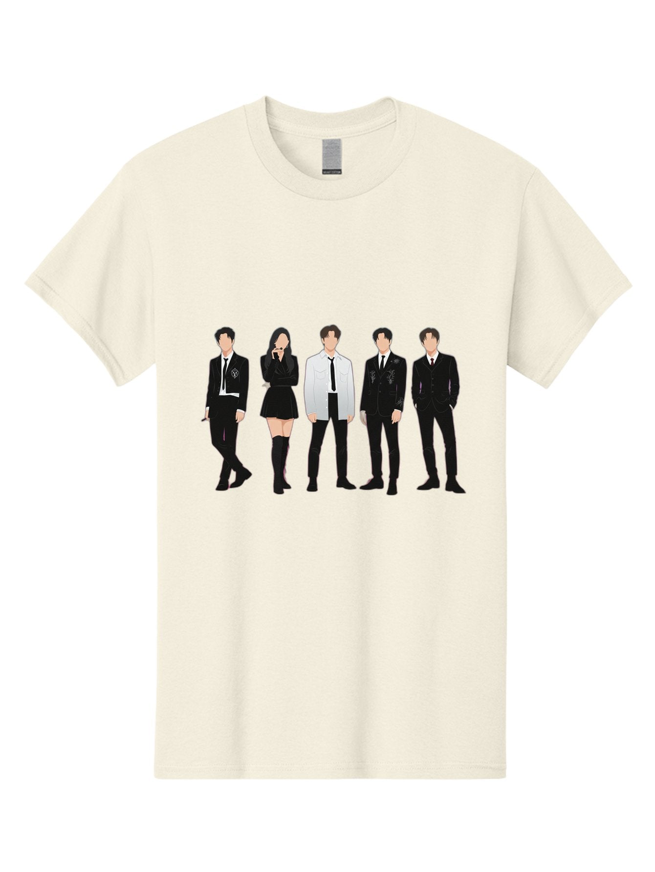 Day6 Men'S Graphic Tee, 100% Cotton, Comfortable Casual Summer Wear, Machine Washable, K-Pop Band, Day6, Male And Female Artists, Black Formal Wear, White Shirts, Black Ties, Fashion Illustration, Trendy Outfits, K-Pop Group Bab853 6