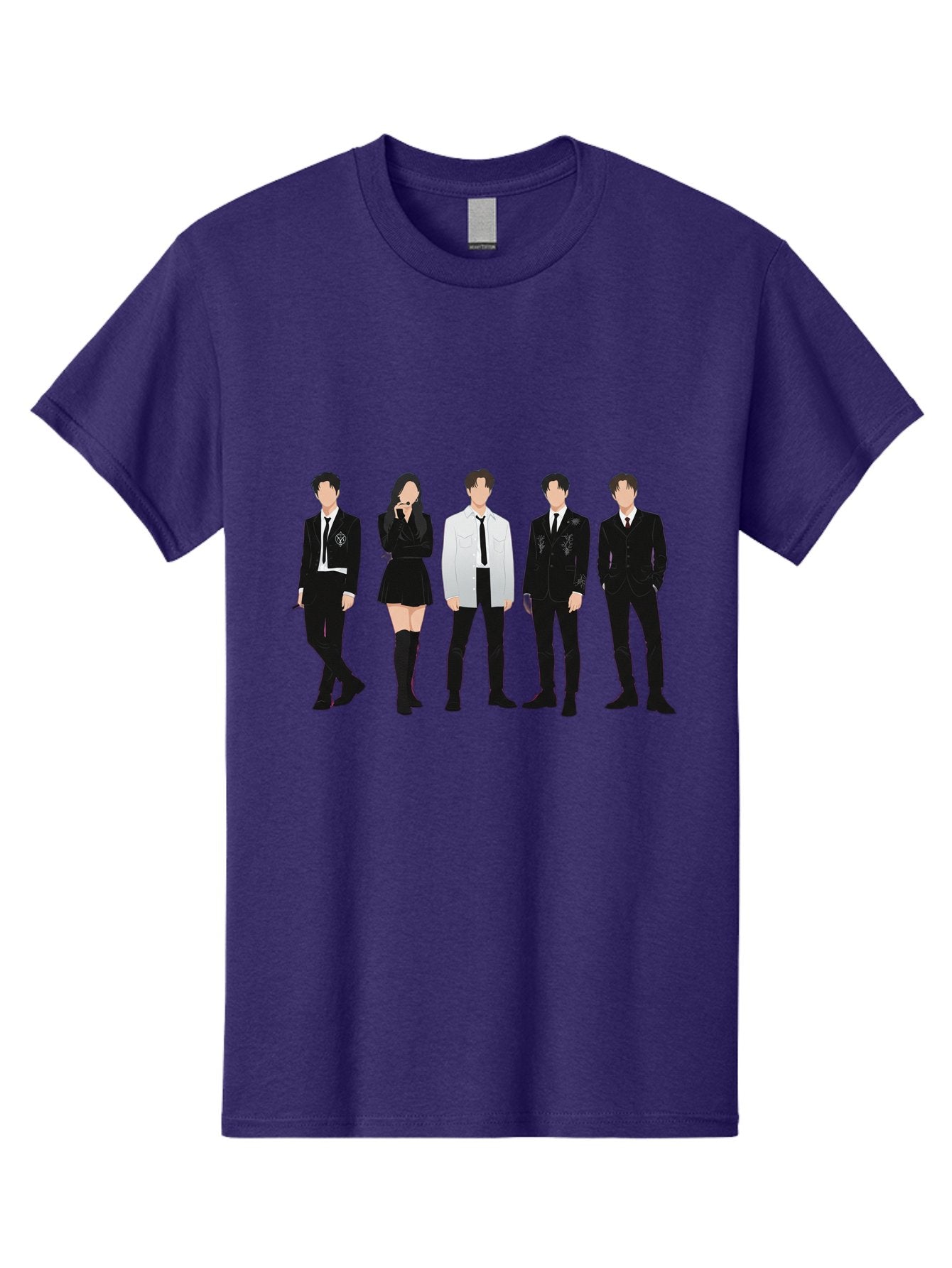 Day6 Men'S Graphic Tee, 100% Cotton, Comfortable Casual Summer Wear, Machine Washable, K-Pop Band, Day6, Male And Female Artists, Black Formal Wear, White Shirts, Black Ties, Fashion Illustration, Trendy Outfits, K-Pop Group Bab853 8