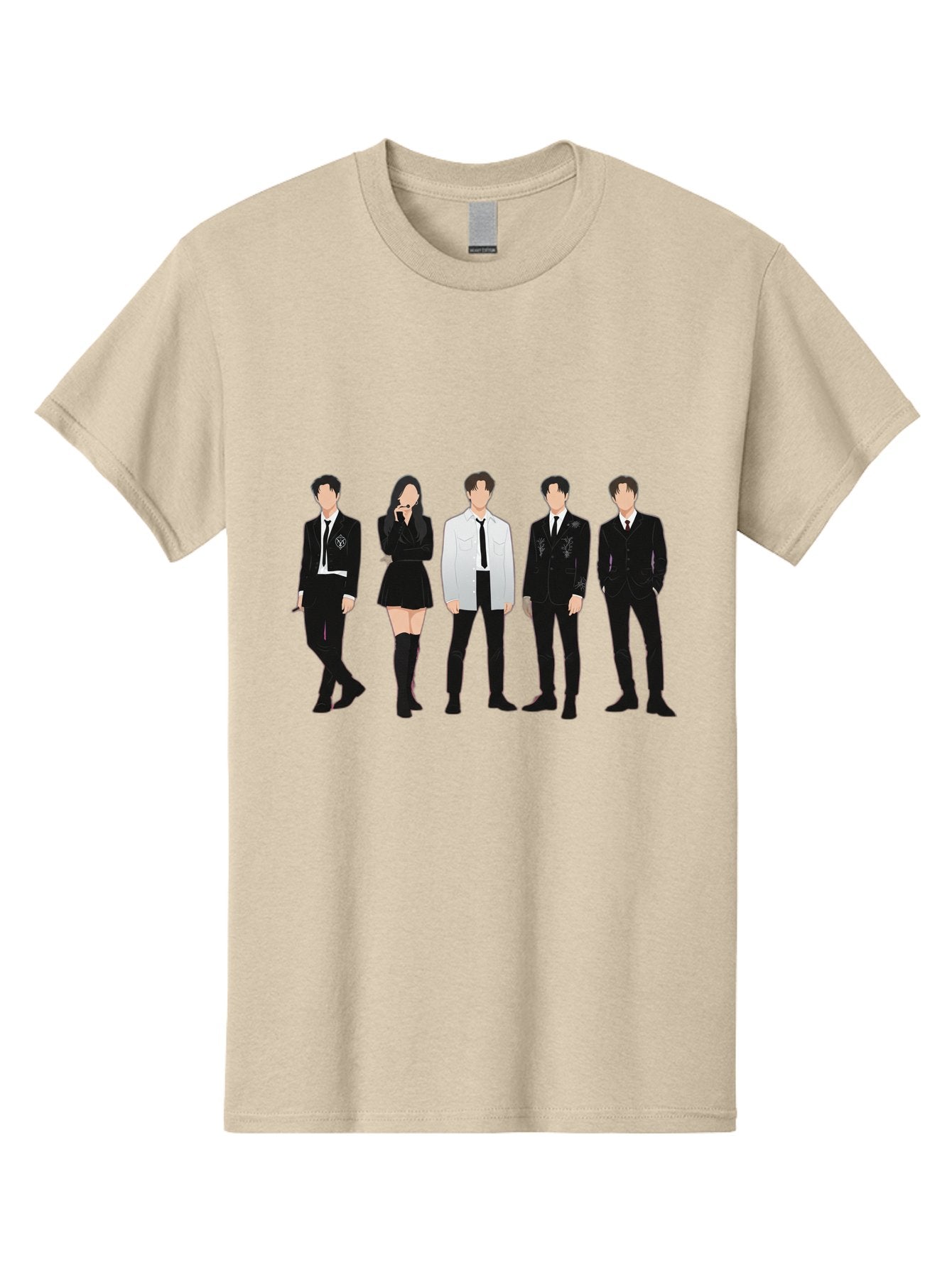 Day6 Men'S Graphic Tee, 100% Cotton, Comfortable Casual Summer Wear, Machine Washable, K-Pop Band, Day6, Male And Female Artists, Black Formal Wear, White Shirts, Black Ties, Fashion Illustration, Trendy Outfits, K-Pop Group Bab853 7