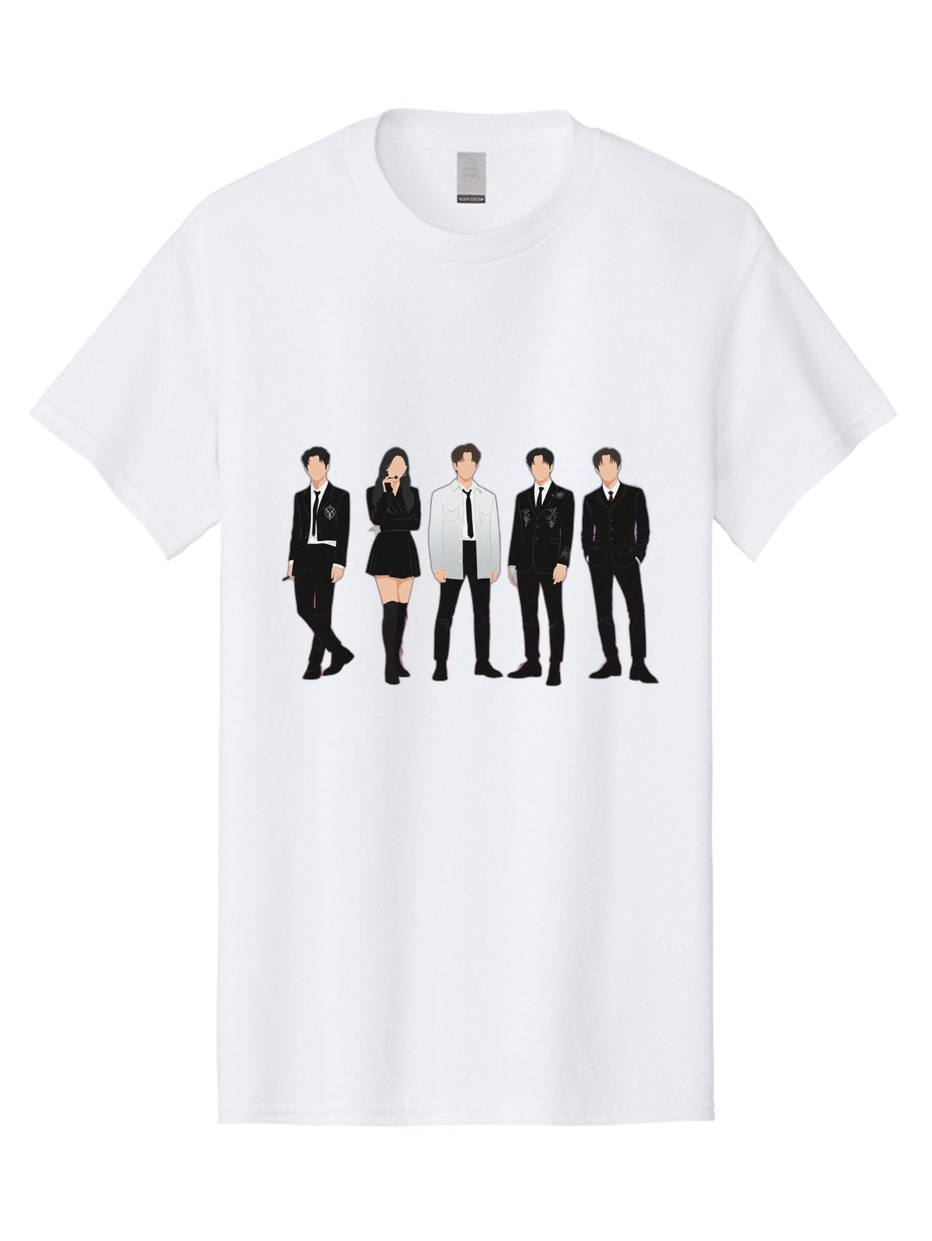 Day6 Men'S Graphic Tee, 100% Cotton, Comfortable Casual Summer Wear, Machine Washable, K-Pop Band, Day6, Male And Female Artists, Black Formal Wear, White Shirts, Black Ties, Fashion Illustration, Trendy Outfits, K-Pop Group Bab853 10