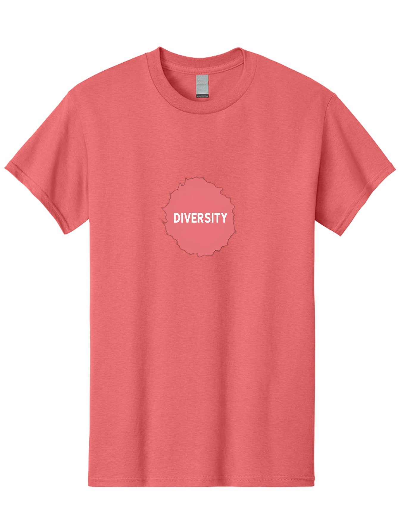 Diversity Men'S Graphic Tee, 100% Cotton, Comfortable Casual Summer Wear, Machine Washable, Diversity Concept, Pink Splash, White Text, Inclusive Messaging, Empowerment Graphics, Equality Symbols, Social Justice Imagery Bab858 12