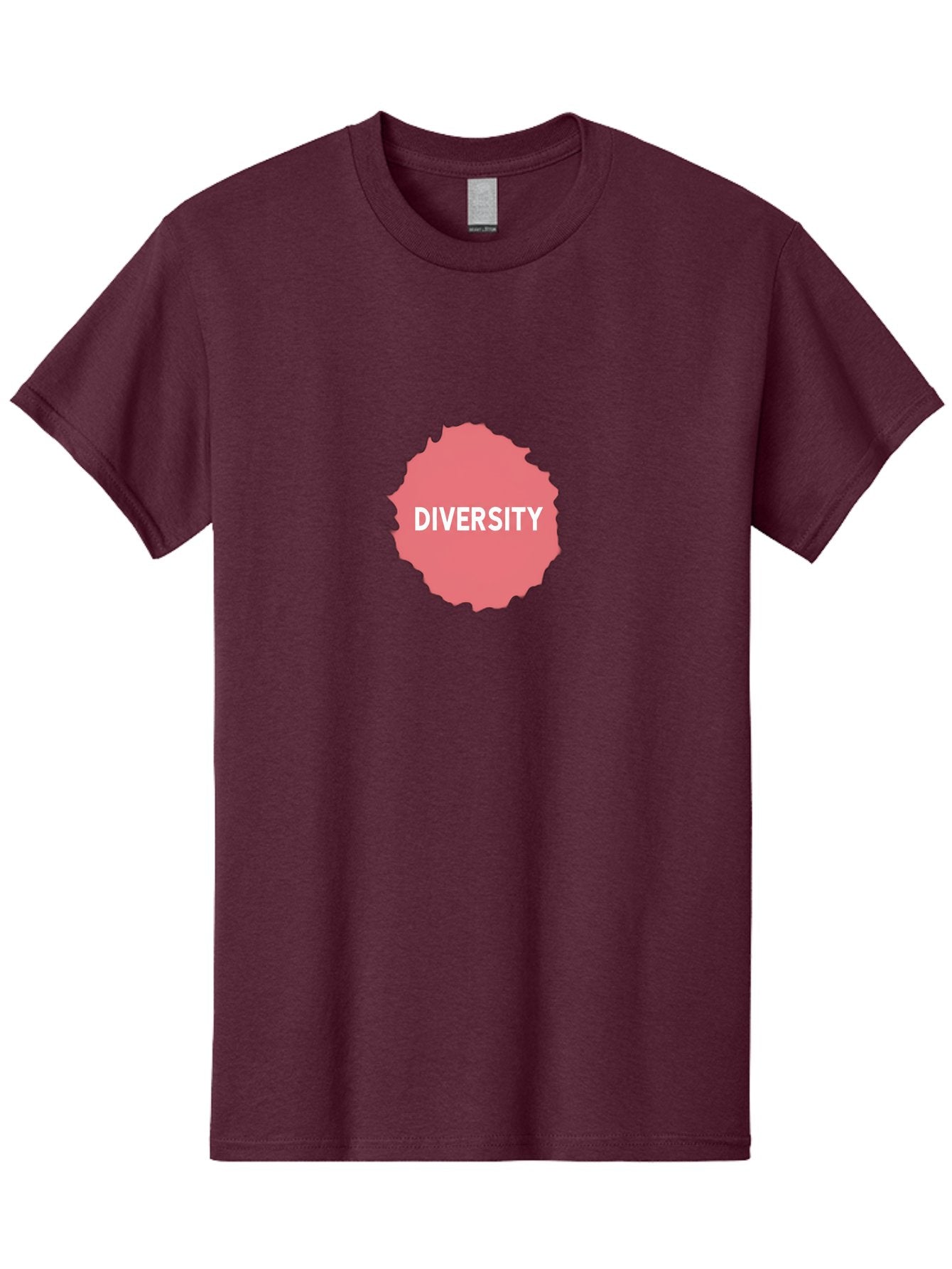 Diversity Men'S Graphic Tee, 100% Cotton, Comfortable Casual Summer Wear, Machine Washable, Diversity Concept, Pink Splash, White Text, Inclusive Messaging, Empowerment Graphics, Equality Symbols, Social Justice Imagery Bab858 5