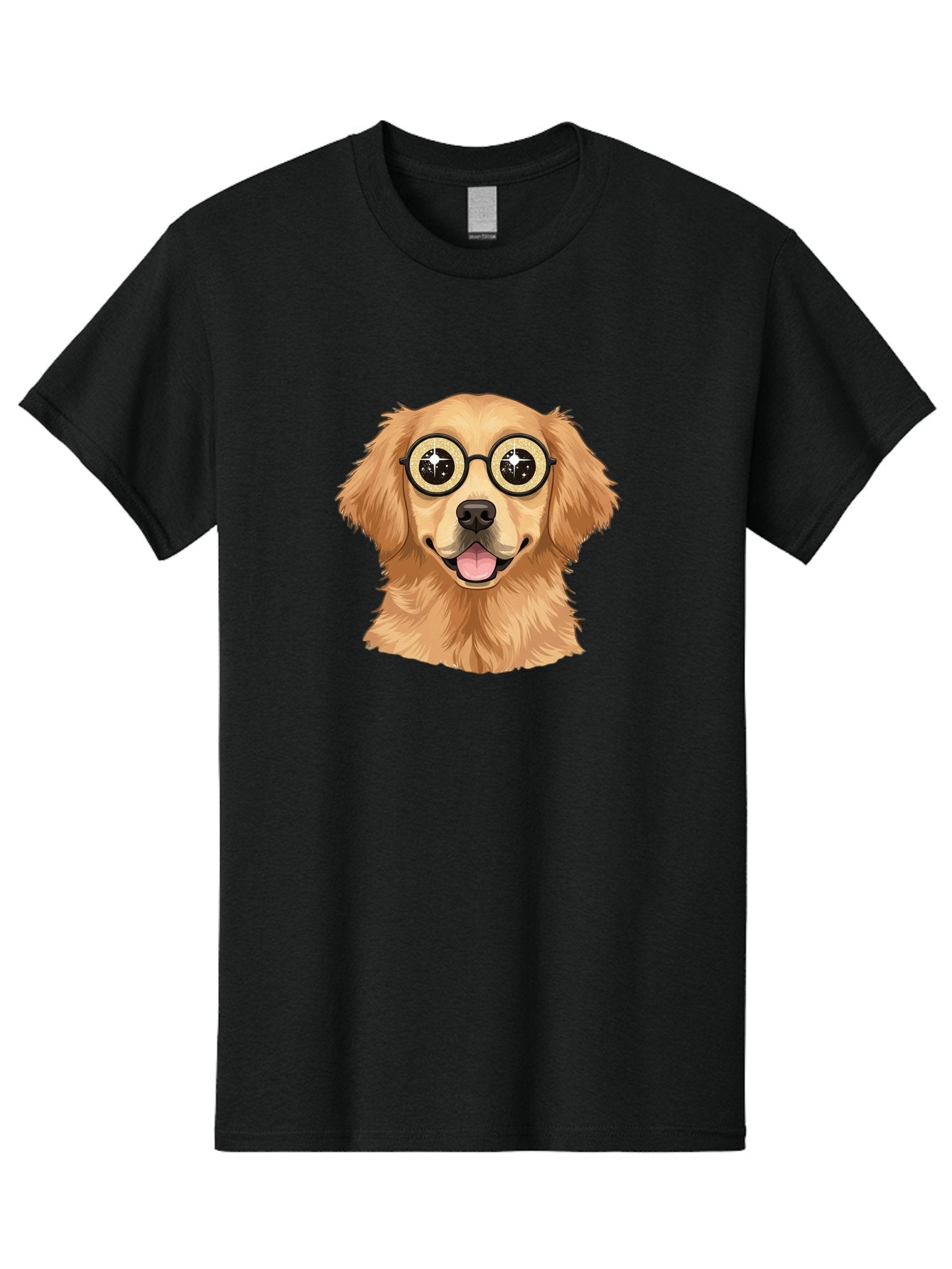 Dog-Wearing-Glasses Men'S Graphic Tee, 100% Cotton, Comfortable Casual Summer Wear, Machine Washable, Cartoon Dog, Golden Retriever, Eyeglasses, Smiling Dog, Happy Animal, Playful Puppy, Dog Portrait, Funny Dog, Dog With Glasses, Bab863 10