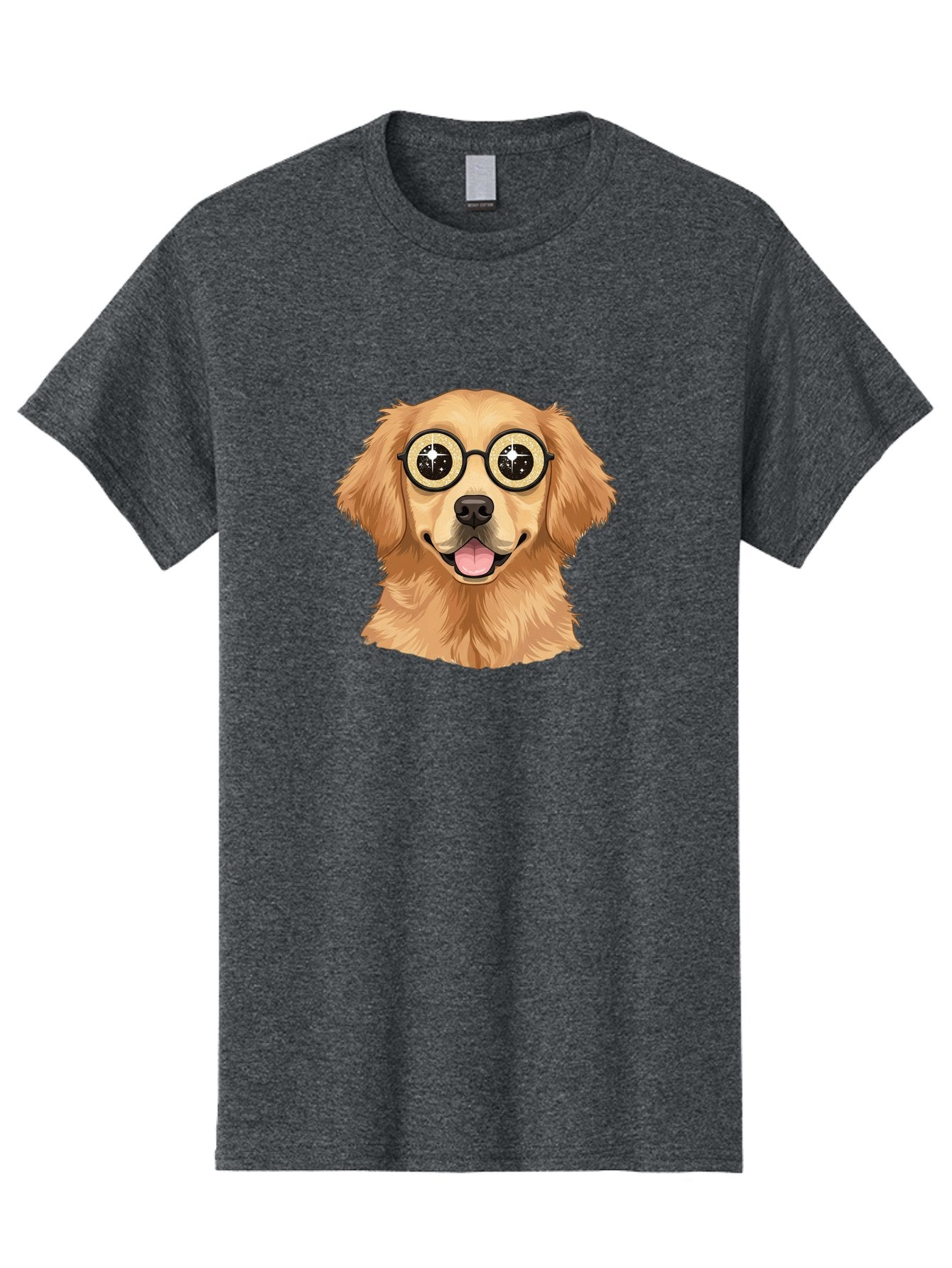 Dog-Wearing-Glasses Men'S Graphic Tee, 100% Cotton, Comfortable Casual Summer Wear, Machine Washable, Cartoon Dog, Golden Retriever, Eyeglasses, Smiling Dog, Happy Animal, Playful Puppy, Dog Portrait, Funny Dog, Dog With Glasses, Bab863 13