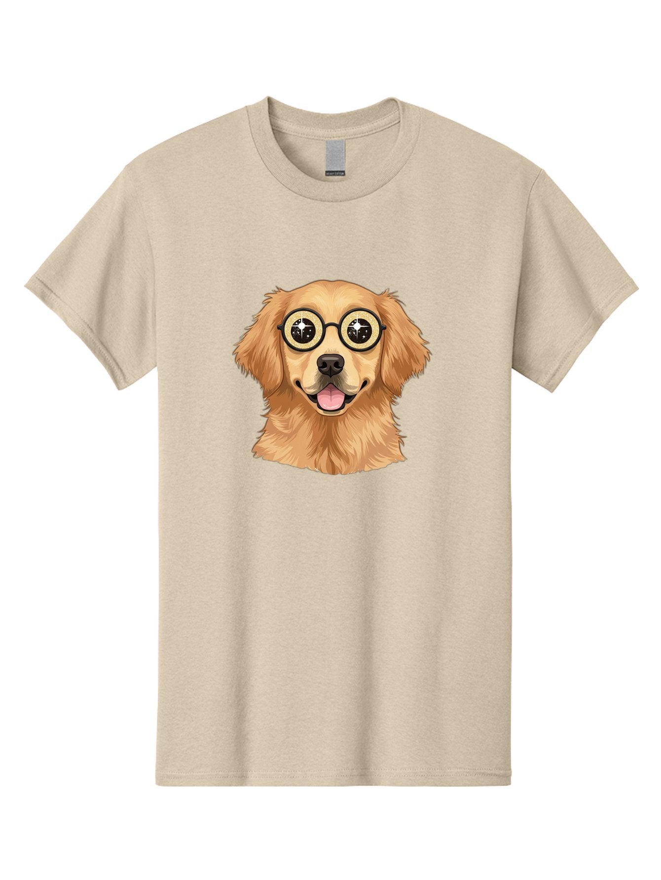 Dog-Wearing-Glasses Men'S Graphic Tee, 100% Cotton, Comfortable Casual Summer Wear, Machine Washable, Cartoon Dog, Golden Retriever, Eyeglasses, Smiling Dog, Happy Animal, Playful Puppy, Dog Portrait, Funny Dog, Dog With Glasses, Bab863 8