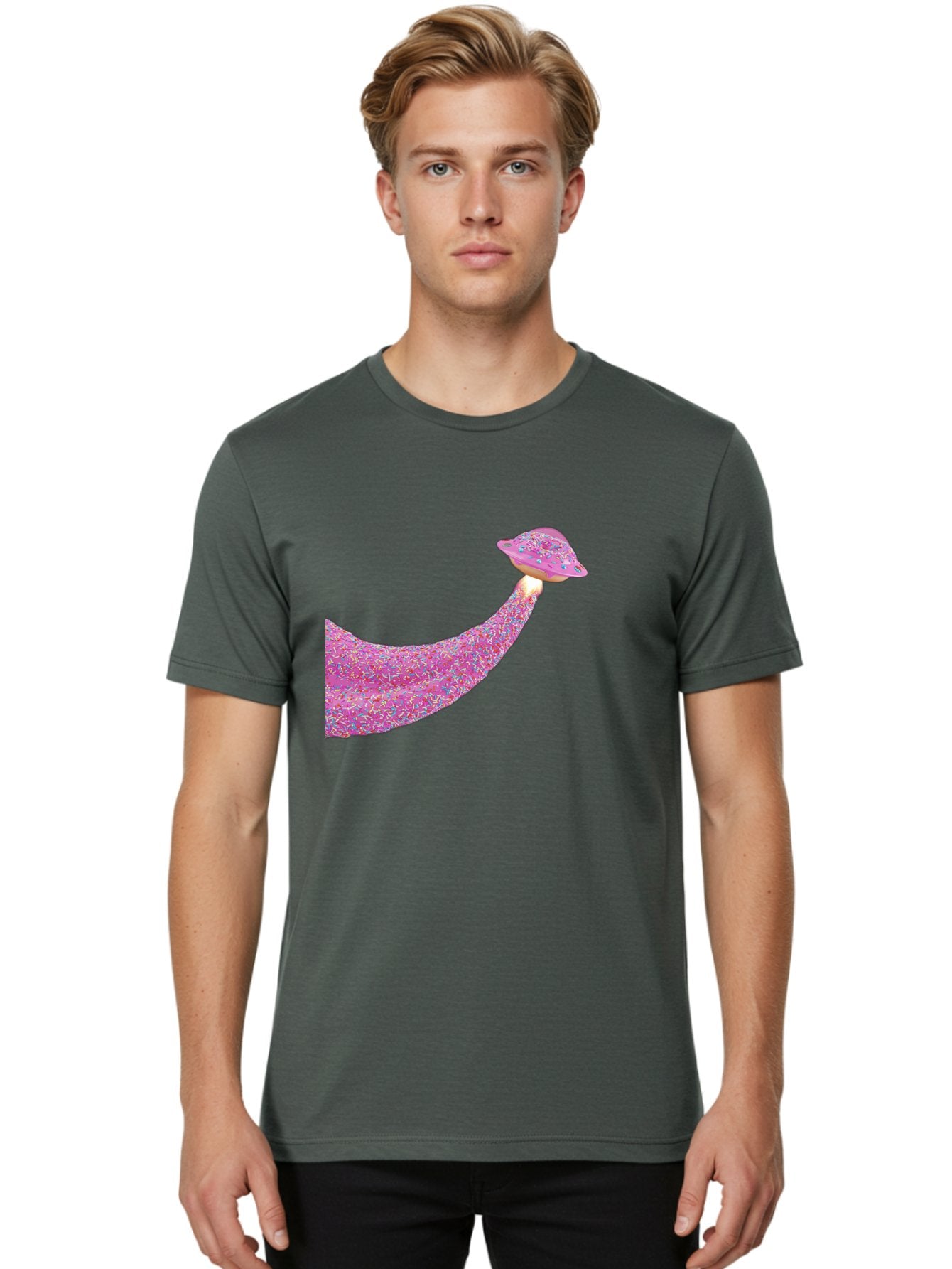 Donut-Banana Men'S Graphic Tee, 100% Cotton, Comfortable Casual Summer Wear, Machine Washable, Donut Topped Banana, Sprinkles On Banana, Sweet Treats, Colorful Dessert, Whimsical Design, Fun Illustration, Pastel Colors, Playful Art, Bab867 18