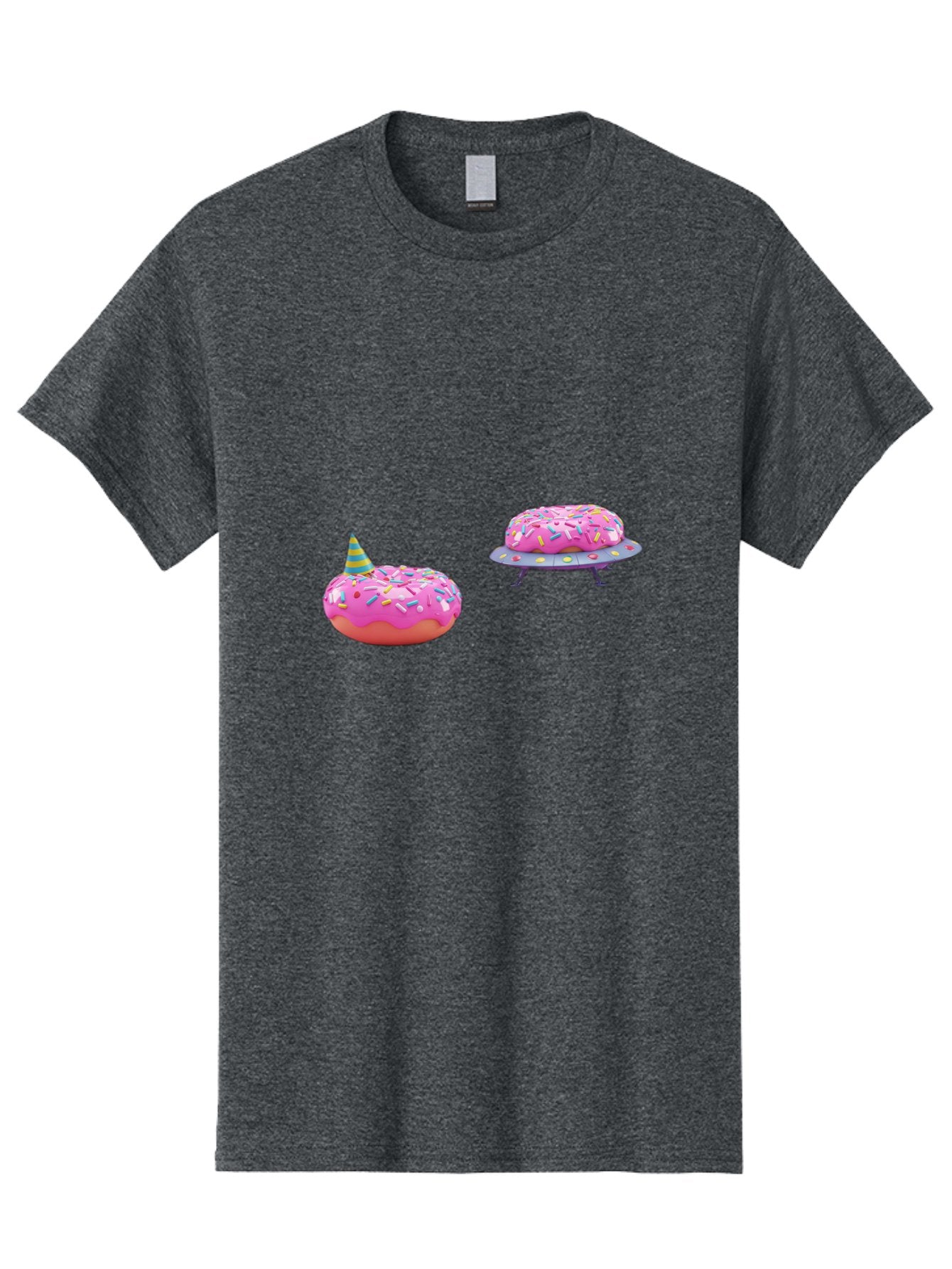 Donut-Party Men'S Graphic Tee, 100% Cotton, Comfortable Casual Summer Wear, Machine Washable, Pink Donut Inflatables, Donut Shaped Pool Floats, Colorful Sprinkles, Party Hat, Whimsical Decor, Fun Accessories, Retro Style, Summer Vibes Bab869 6