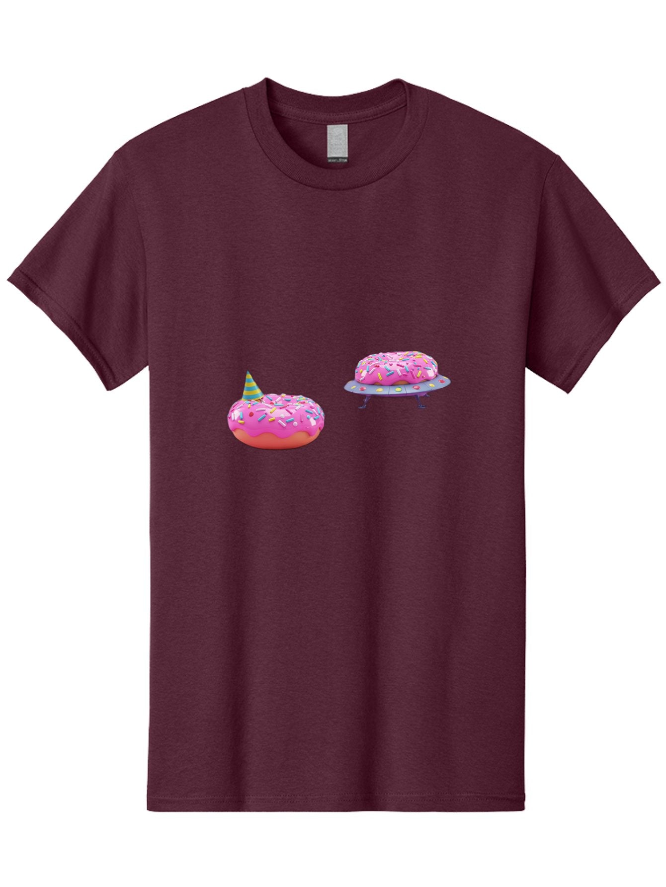 Donut-Party Men'S Graphic Tee, 100% Cotton, Comfortable Casual Summer Wear, Machine Washable, Pink Donut Inflatables, Donut Shaped Pool Floats, Colorful Sprinkles, Party Hat, Whimsical Decor, Fun Accessories, Retro Style, Summer Vibes Bab869 13