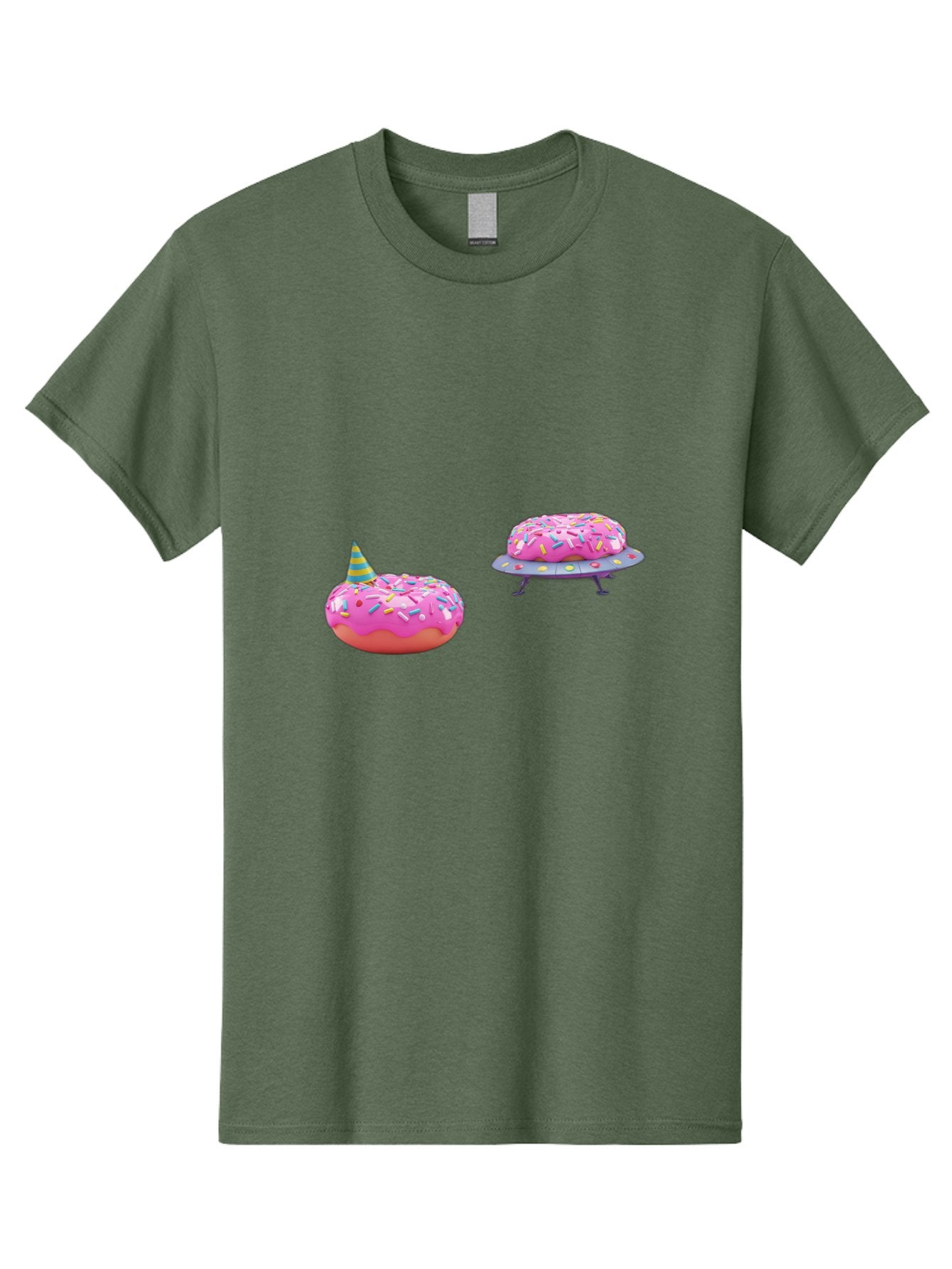 Donut-Party Men'S Graphic Tee, 100% Cotton, Comfortable Casual Summer Wear, Machine Washable, Pink Donut Inflatables, Donut Shaped Pool Floats, Colorful Sprinkles, Party Hat, Whimsical Decor, Fun Accessories, Retro Style, Summer Vibes Bab869 11