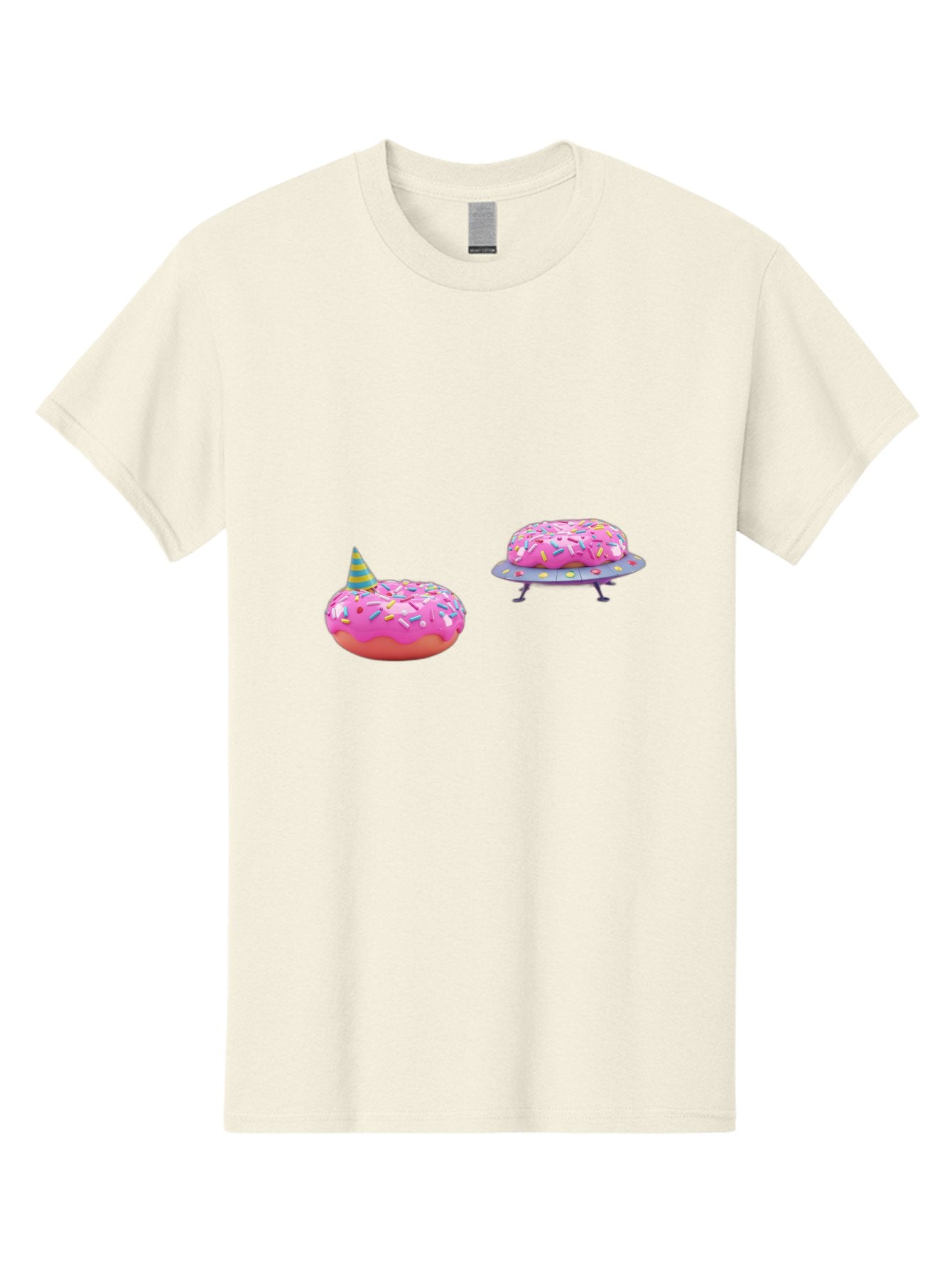 Donut-Party Men'S Graphic Tee, 100% Cotton, Comfortable Casual Summer Wear, Machine Washable, Pink Donut Inflatables, Donut Shaped Pool Floats, Colorful Sprinkles, Party Hat, Whimsical Decor, Fun Accessories, Retro Style, Summer Vibes Bab869 7