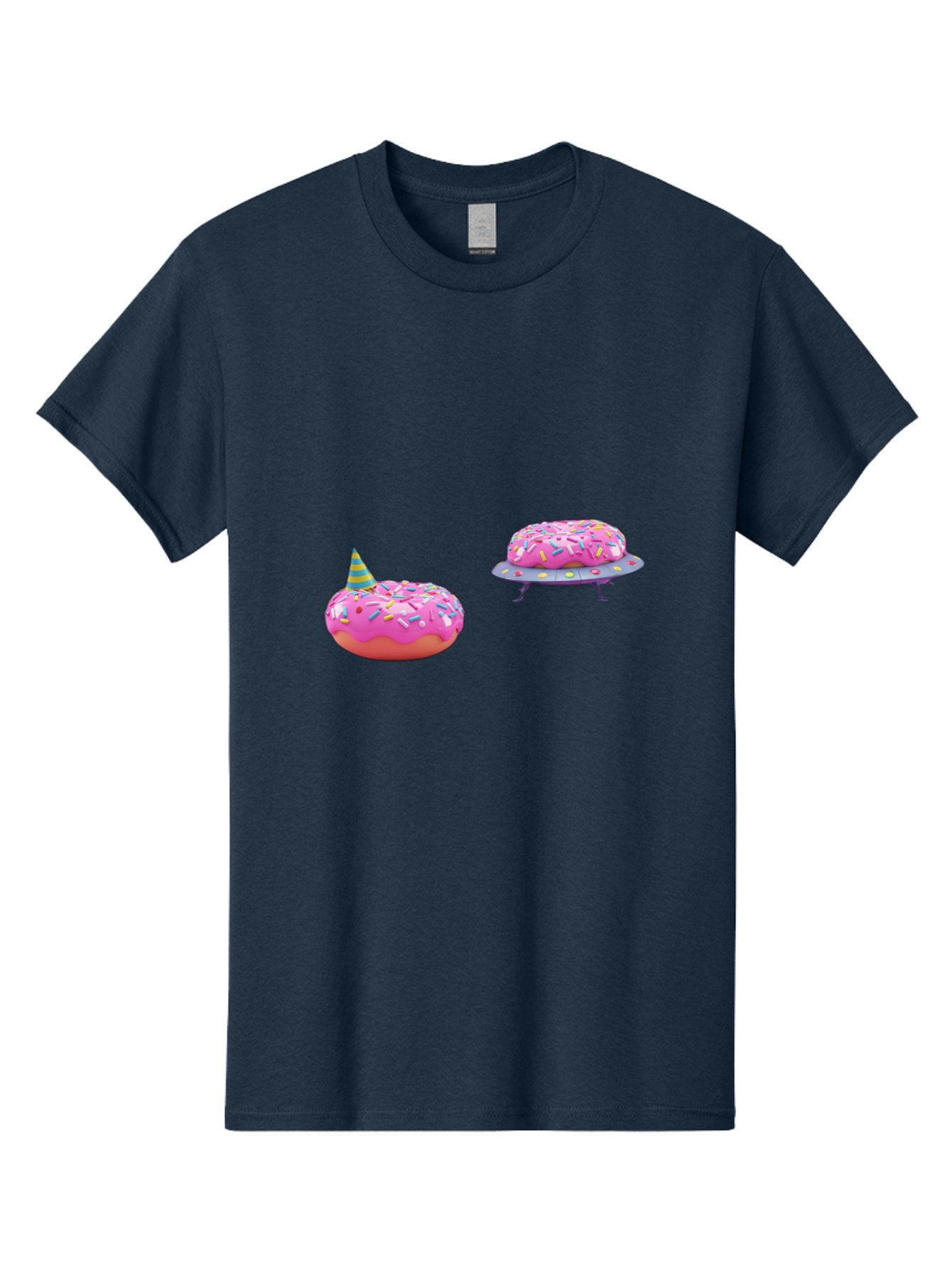 Donut-Party Men'S Graphic Tee, 100% Cotton, Comfortable Casual Summer Wear, Machine Washable, Pink Donut Inflatables, Donut Shaped Pool Floats, Colorful Sprinkles, Party Hat, Whimsical Decor, Fun Accessories, Retro Style, Summer Vibes Bab869 9