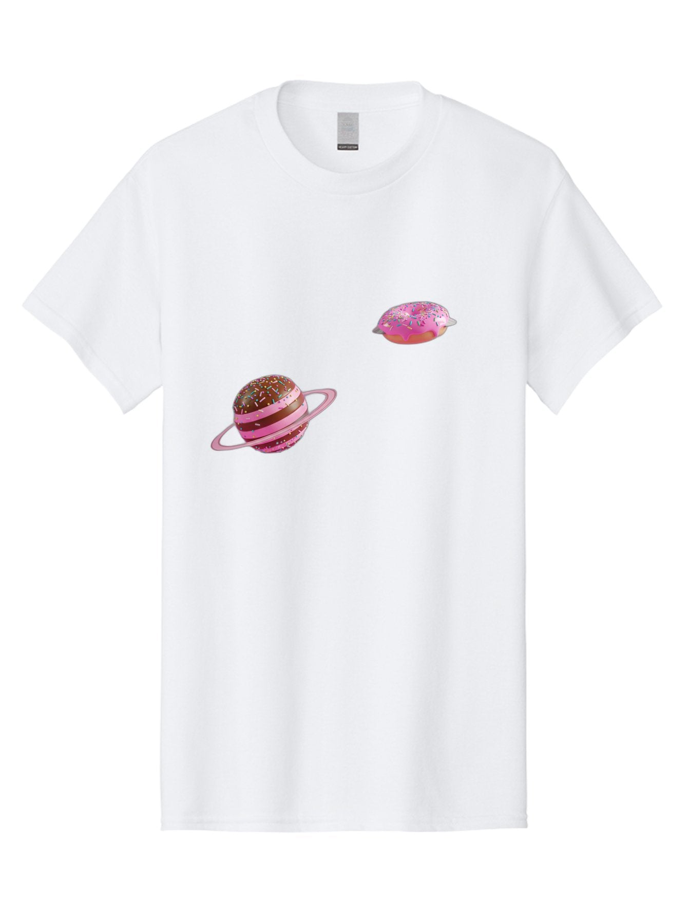 Donut-Planets Men'S Graphic Tee, 100% Cotton, Comfortable Casual Summer Wear, Machine Washable, Donut With Sprinkles, Planet With Ring, Pink Frosting, Chocolate Donut, Sprinkle Donut, Donut Planet, Fantasy Dessert, Sweet Treat, Bab870 6