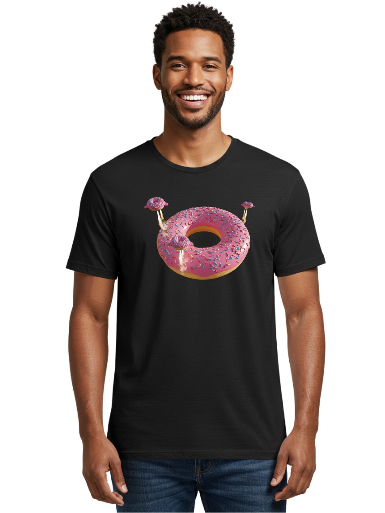 Donut-Pool-Float Men'S Graphic Tee, 100% Cotton, Comfortable Casual Summer Wear, Machine Washable, Pink Donut With Sprinkles, Donut Pool Float, Summer Vibes, Pastel Colors, Fun In The Sun, Colorful Sprinkles, Playful Design, Bab871 20