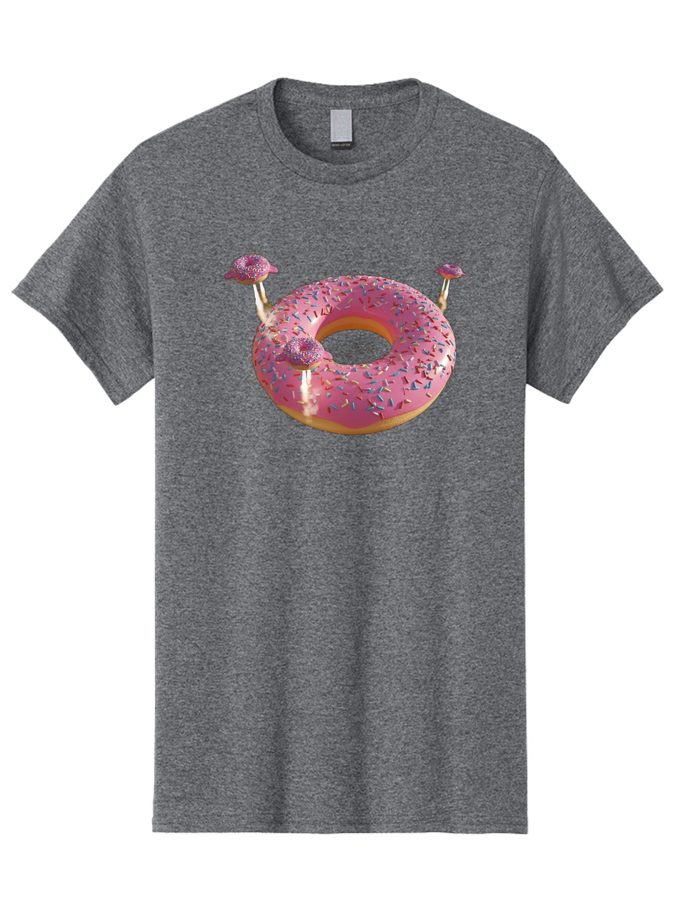 Donut-Pool-Float Men'S Graphic Tee, 100% Cotton, Comfortable Casual Summer Wear, Machine Washable, Pink Donut With Sprinkles, Donut Pool Float, Summer Vibes, Pastel Colors, Fun In The Sun, Colorful Sprinkles, Playful Design, Bab871 3