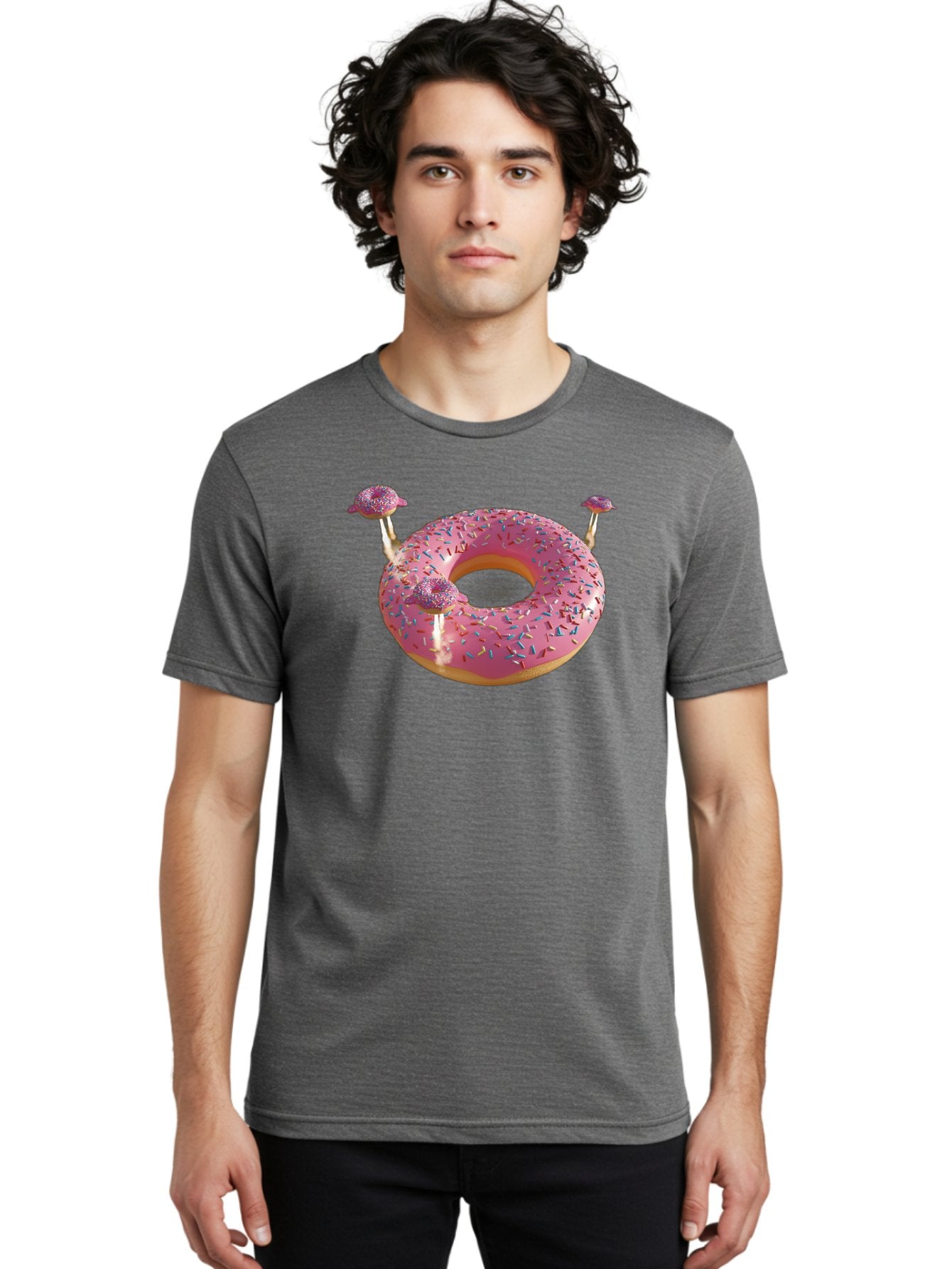 Donut-Pool-Float Men'S Graphic Tee, 100% Cotton, Comfortable Casual Summer Wear, Machine Washable, Pink Donut With Sprinkles, Donut Pool Float, Summer Vibes, Pastel Colors, Fun In The Sun, Colorful Sprinkles, Playful Design, Bab871 22