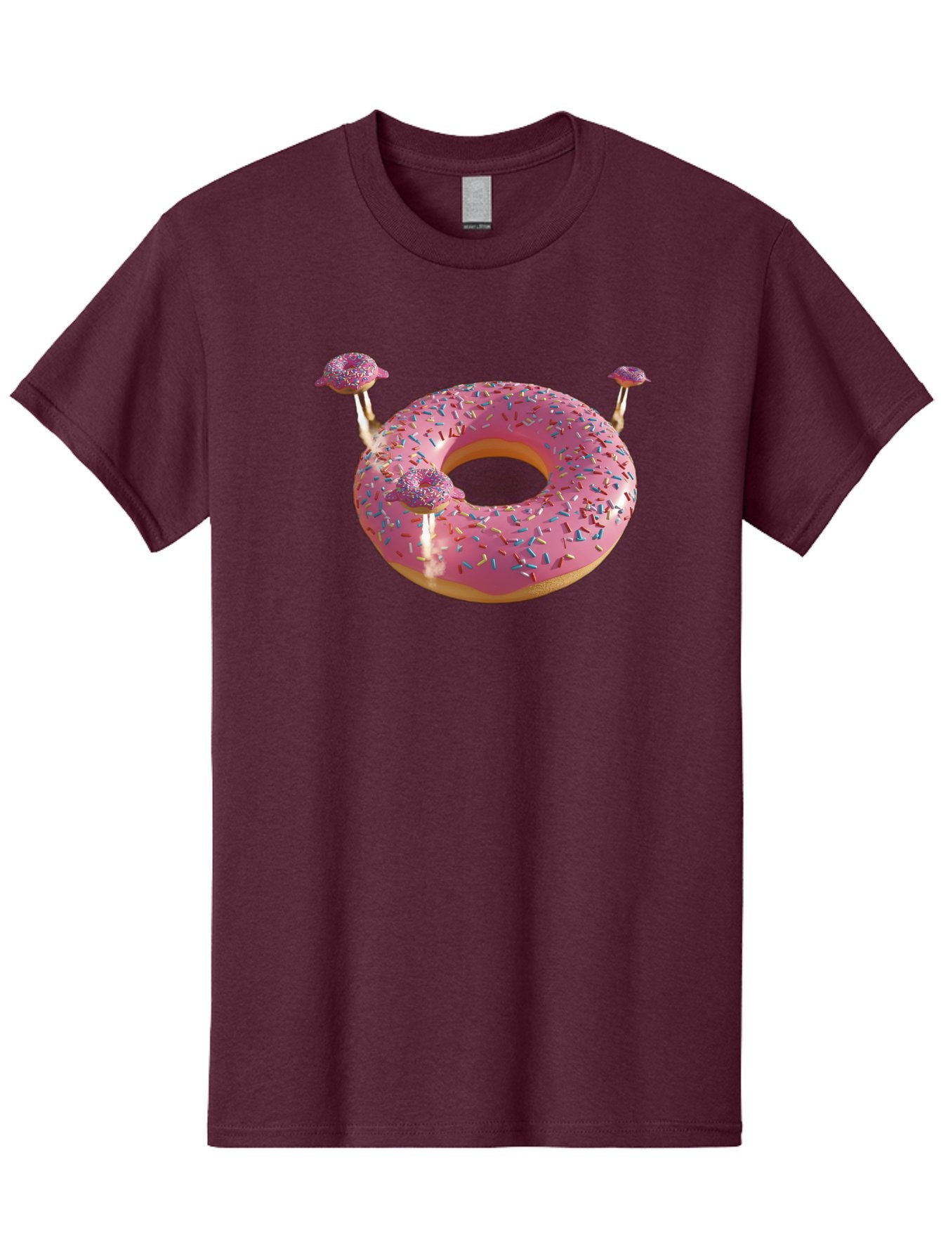 Donut-Pool-Float Men'S Graphic Tee, 100% Cotton, Comfortable Casual Summer Wear, Machine Washable, Pink Donut With Sprinkles, Donut Pool Float, Summer Vibes, Pastel Colors, Fun In The Sun, Colorful Sprinkles, Playful Design, Bab871 4