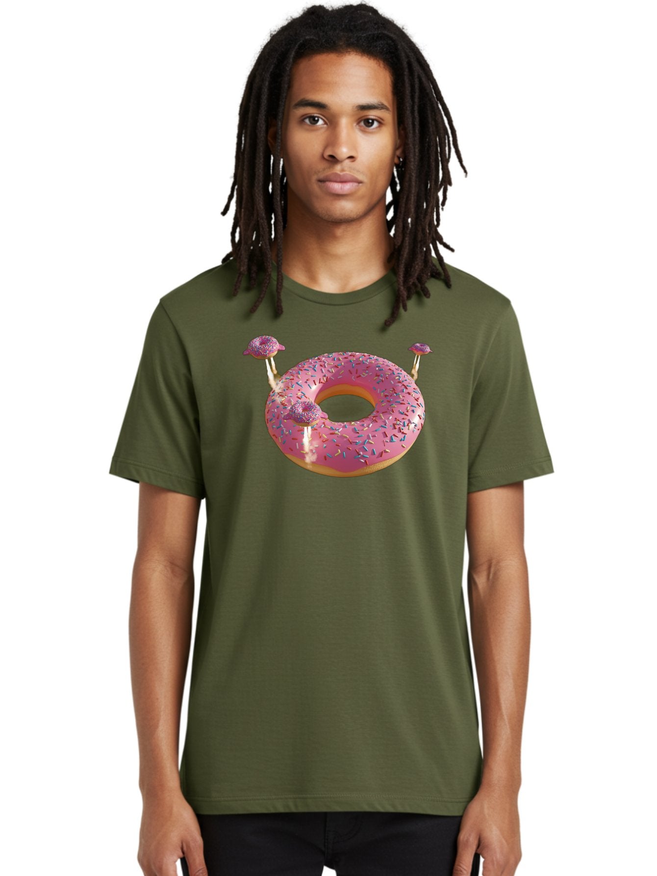 Donut-Pool-Float Men'S Graphic Tee, 100% Cotton, Comfortable Casual Summer Wear, Machine Washable, Pink Donut With Sprinkles, Donut Pool Float, Summer Vibes, Pastel Colors, Fun In The Sun, Colorful Sprinkles, Playful Design, Bab871 27