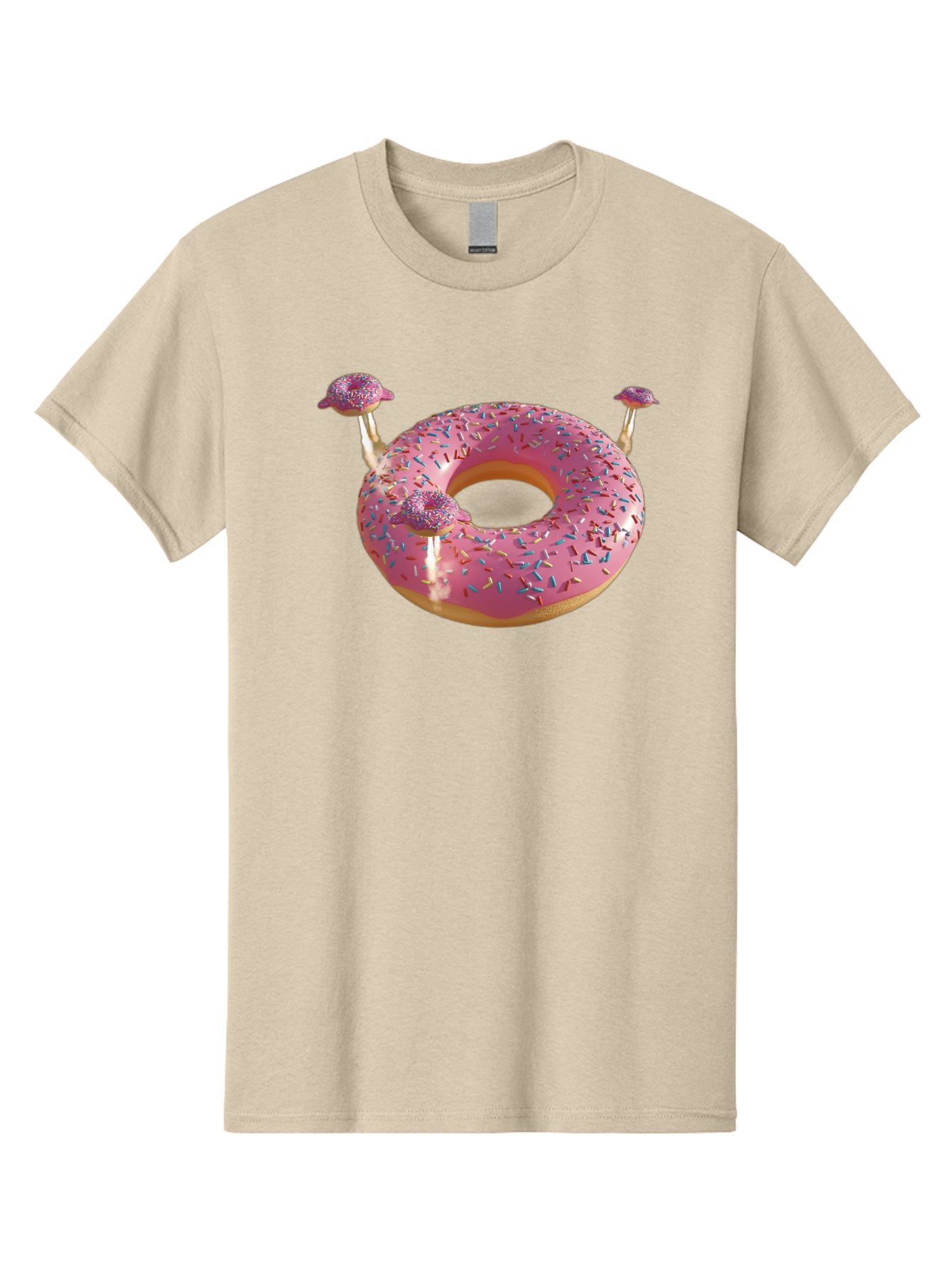 Donut-Pool-Float Men'S Graphic Tee, 100% Cotton, Comfortable Casual Summer Wear, Machine Washable, Pink Donut With Sprinkles, Donut Pool Float, Summer Vibes, Pastel Colors, Fun In The Sun, Colorful Sprinkles, Playful Design, Bab871 7