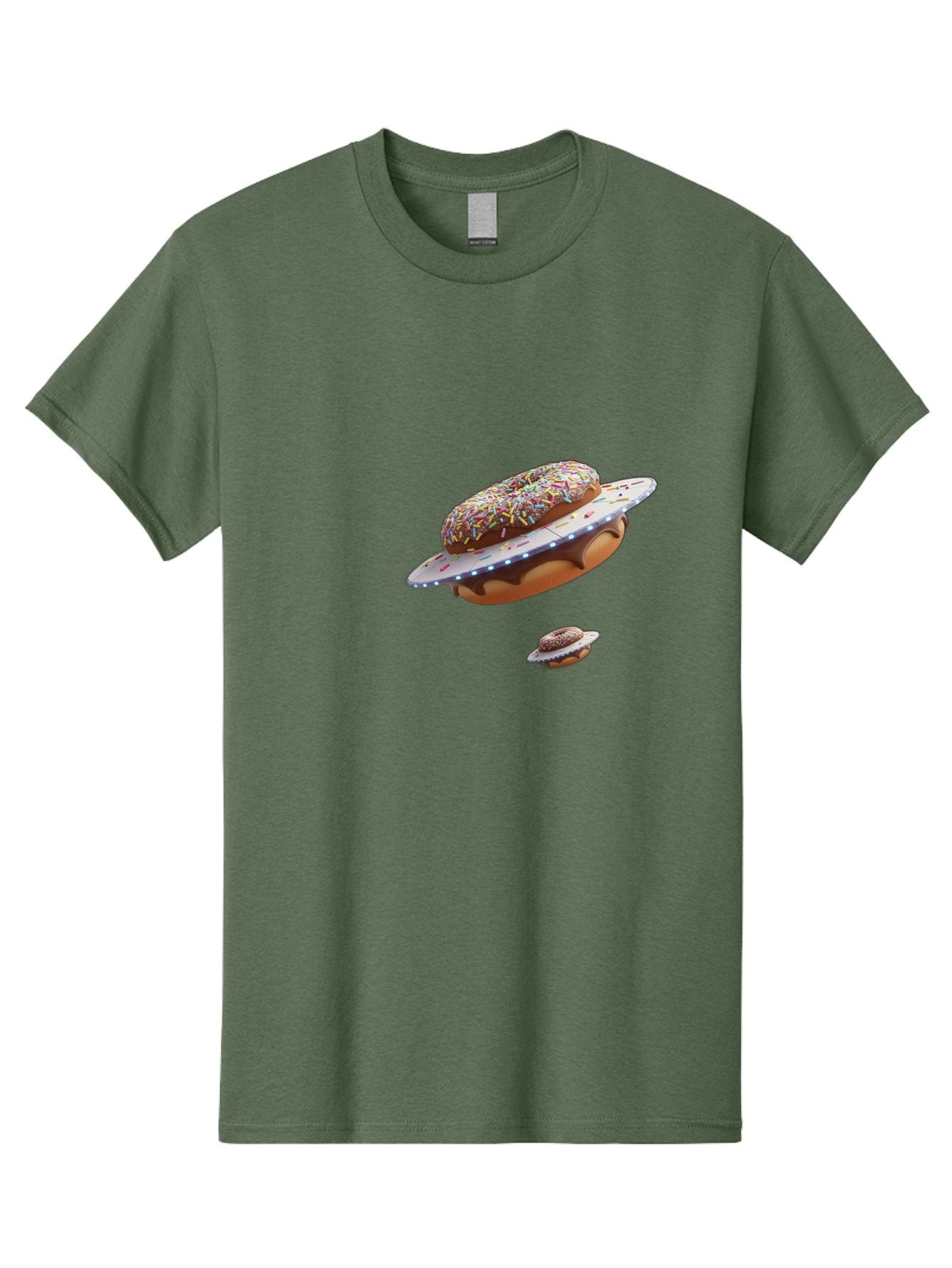 Donut-Ufo-2 Men'S Graphic Tee, 100% Cotton, Comfortable Casual Summer Wear, Machine Washable, Donut Ufo, Sprinkles, Colorful Treats, Flying Donuts, Sweet Galaxy, Whimsical Dessert, Digital Art, Creative Design, Fun Food Bab874 4