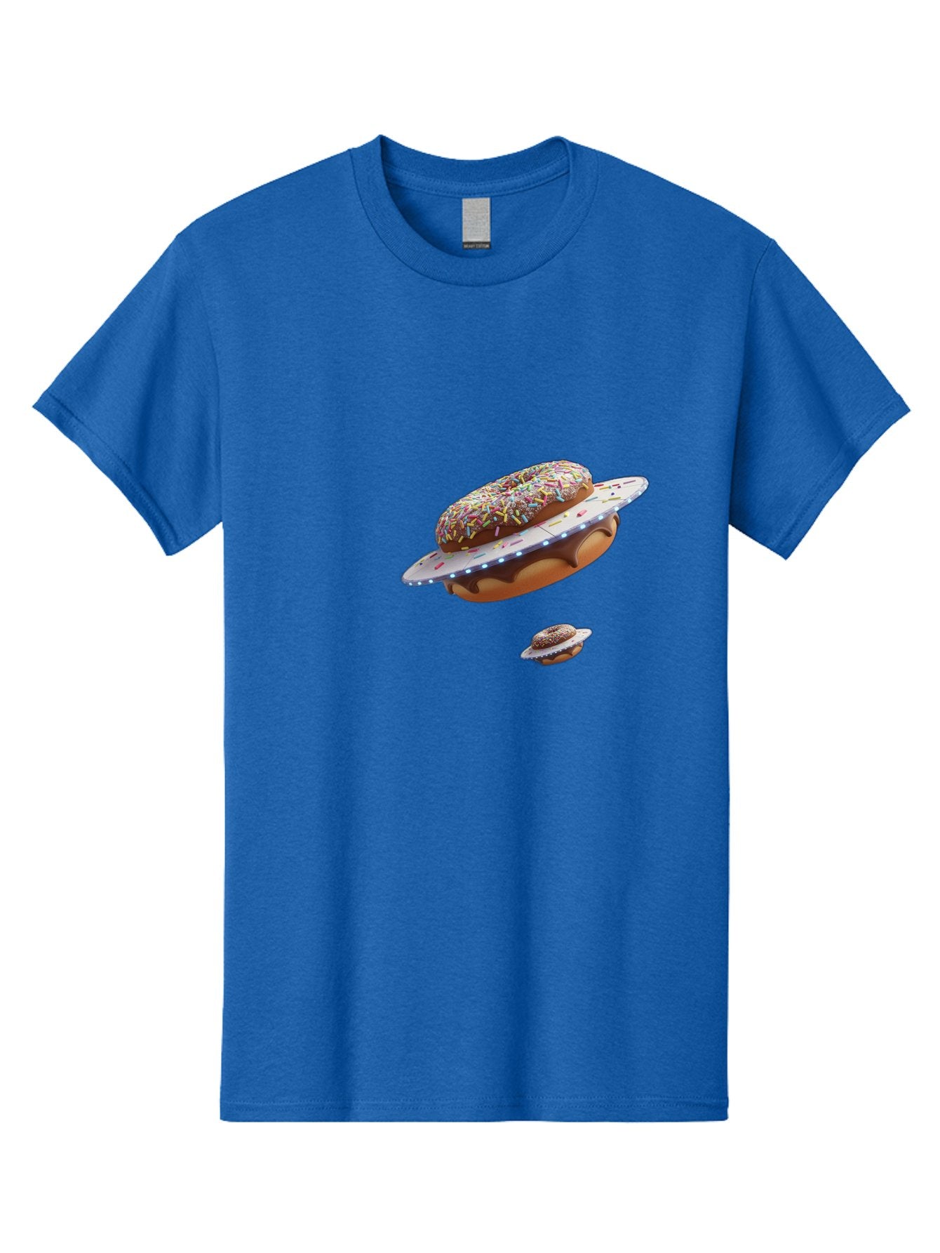 Donut-Ufo-2 Men'S Graphic Tee, 100% Cotton, Comfortable Casual Summer Wear, Machine Washable, Donut Ufo, Sprinkles, Colorful Treats, Flying Donuts, Sweet Galaxy, Whimsical Dessert, Digital Art, Creative Design, Fun Food Bab874 5