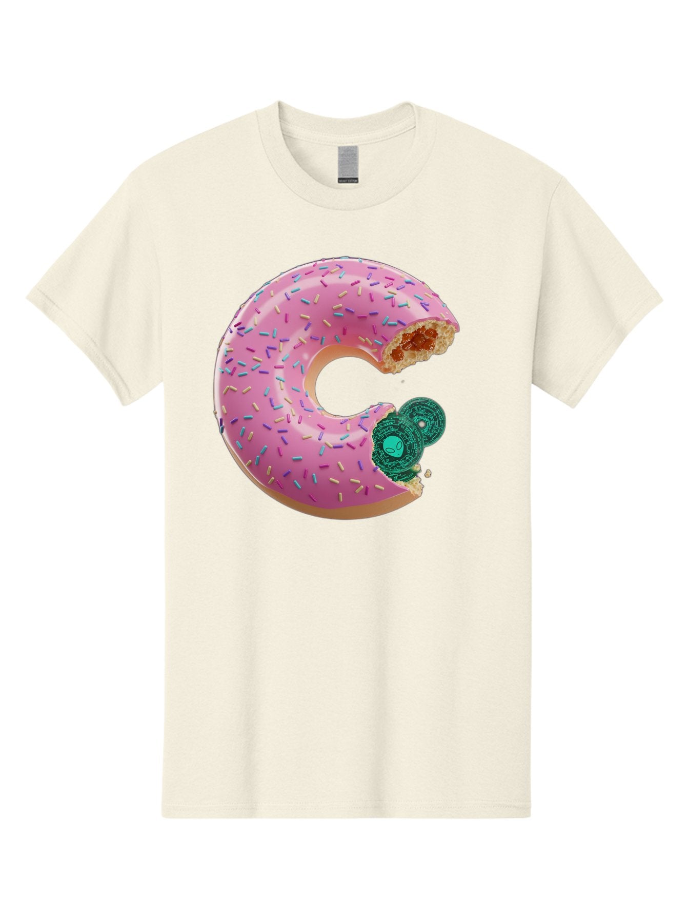 Donut-With-Bitcoin-Bite Men'S Graphic Tee, 100% Cotton, Comfortable Casual Summer Wear, Machine Washable, Pink Donut, Donut With Jelly Filling, Jelly Donut, Donut With Sprinkles, Bitten Donut, Donut Treat, Sweet Pastry, Dessert Food Bab876 14